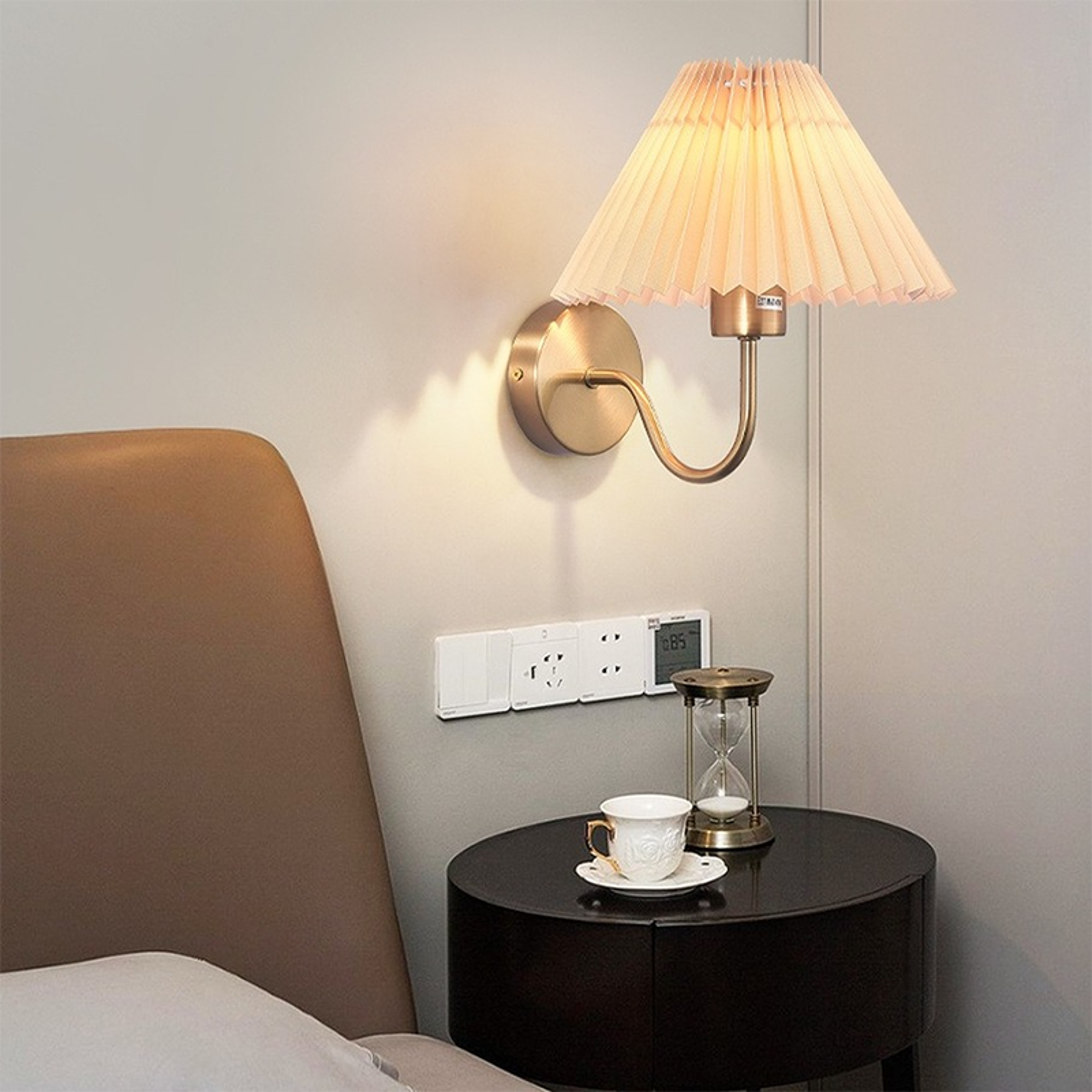 nordic pleated wall lamp modern wall sconce for bedroom, living room & bedside