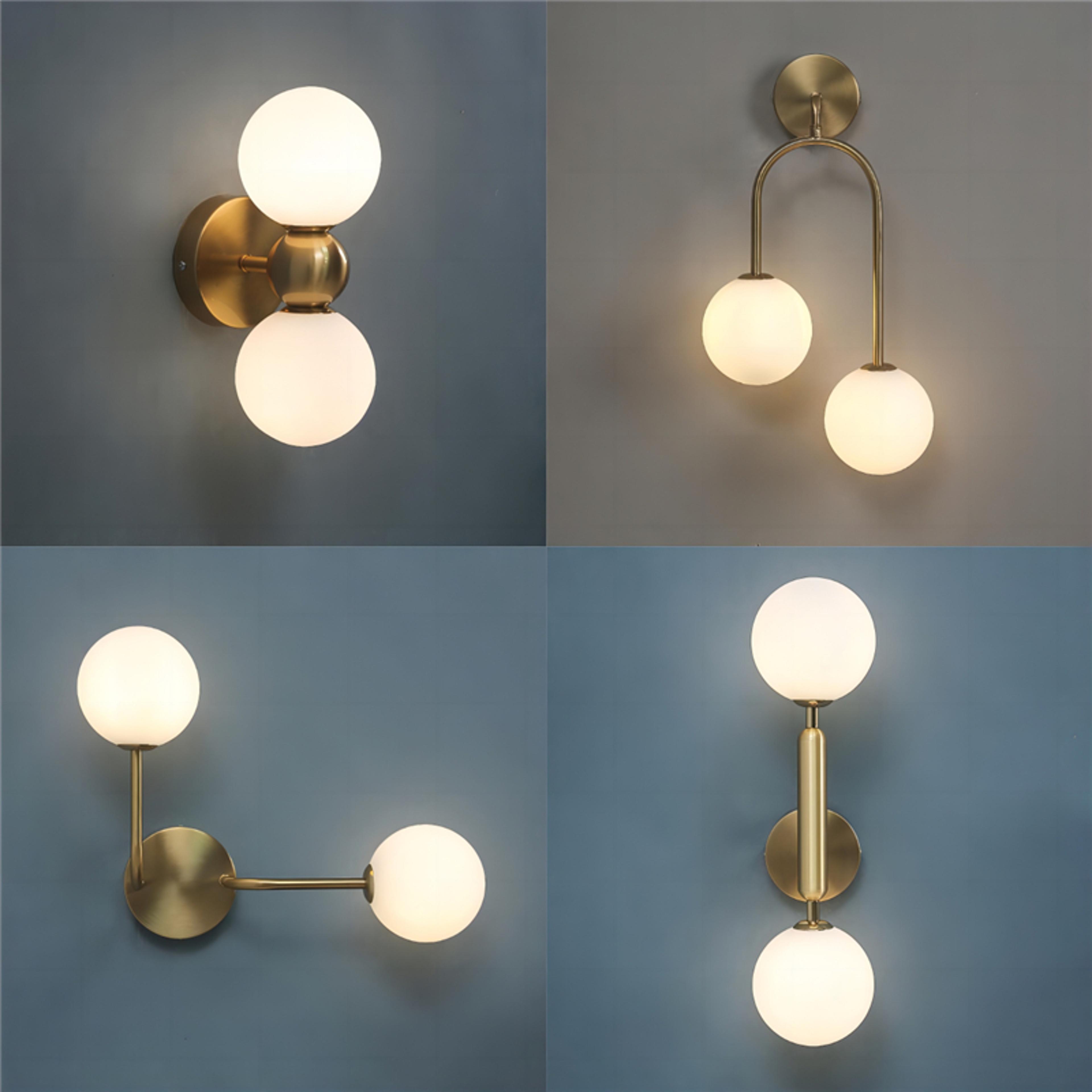 modern glass ball wall lamp led wall sconce for bedroom, living room & bedside decor