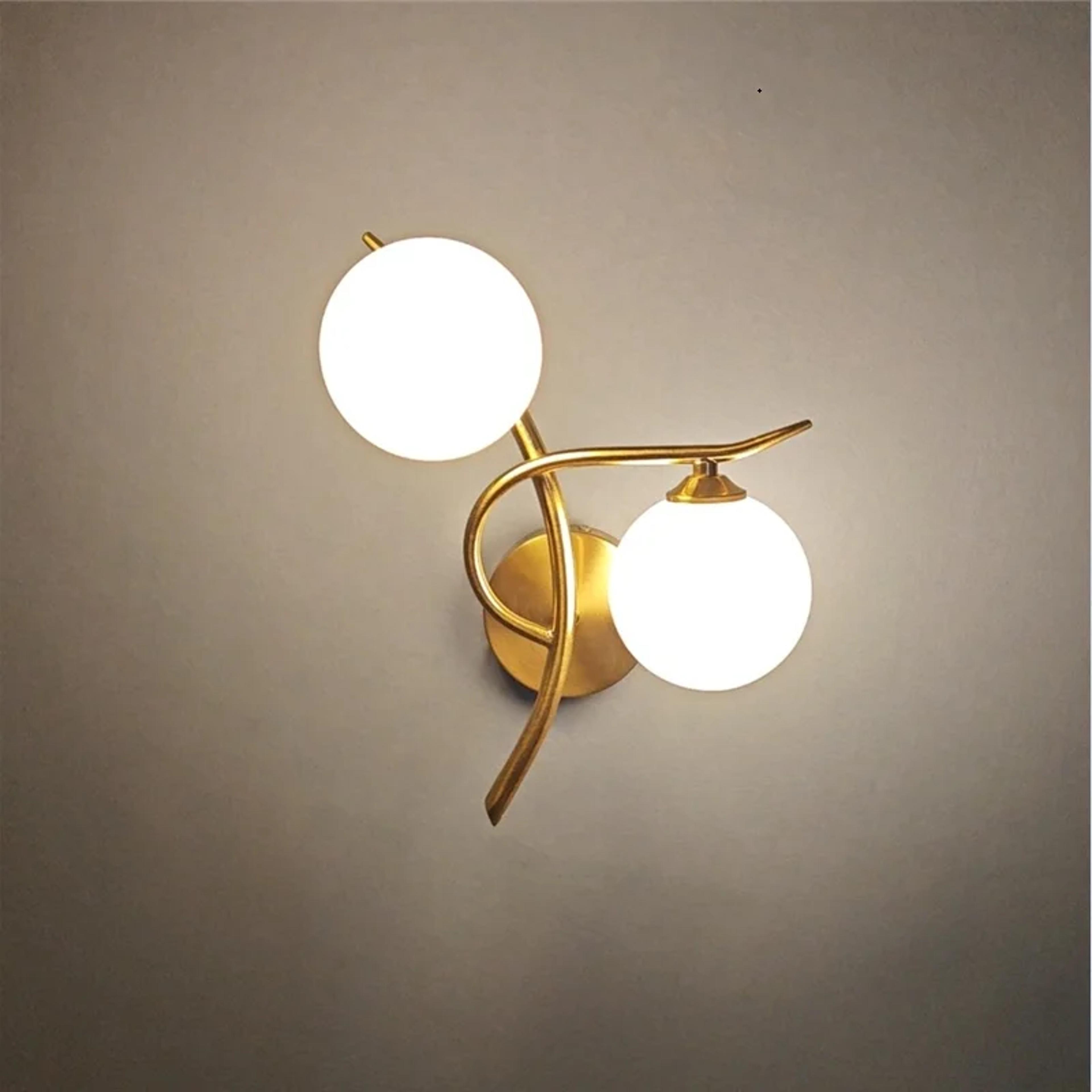 nordic modern wall lamp with glass globe led wall sconce for bedroom, hallway & bedside