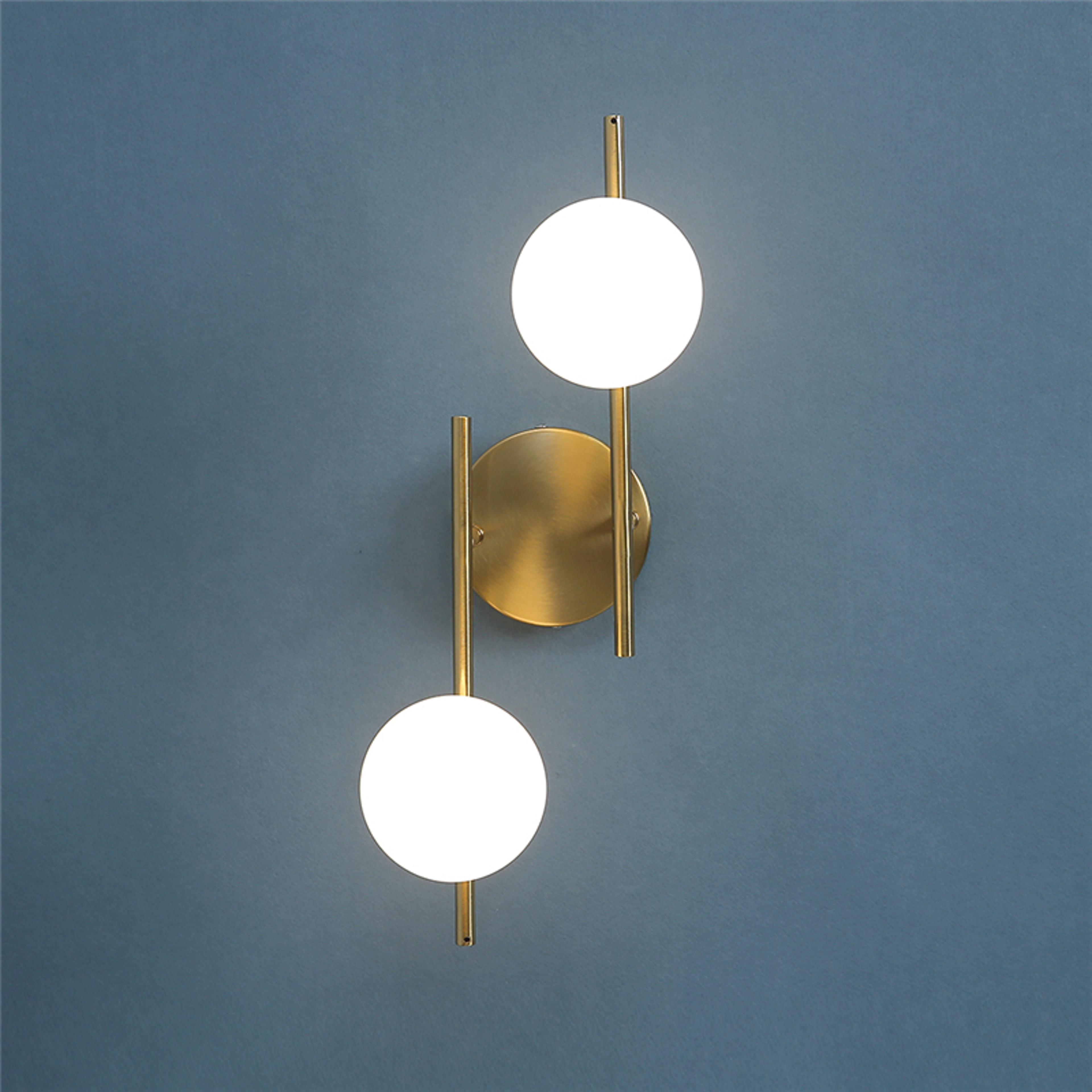 modern wall sconce gold wall light with milky glass globe dual g9 bedside lamp