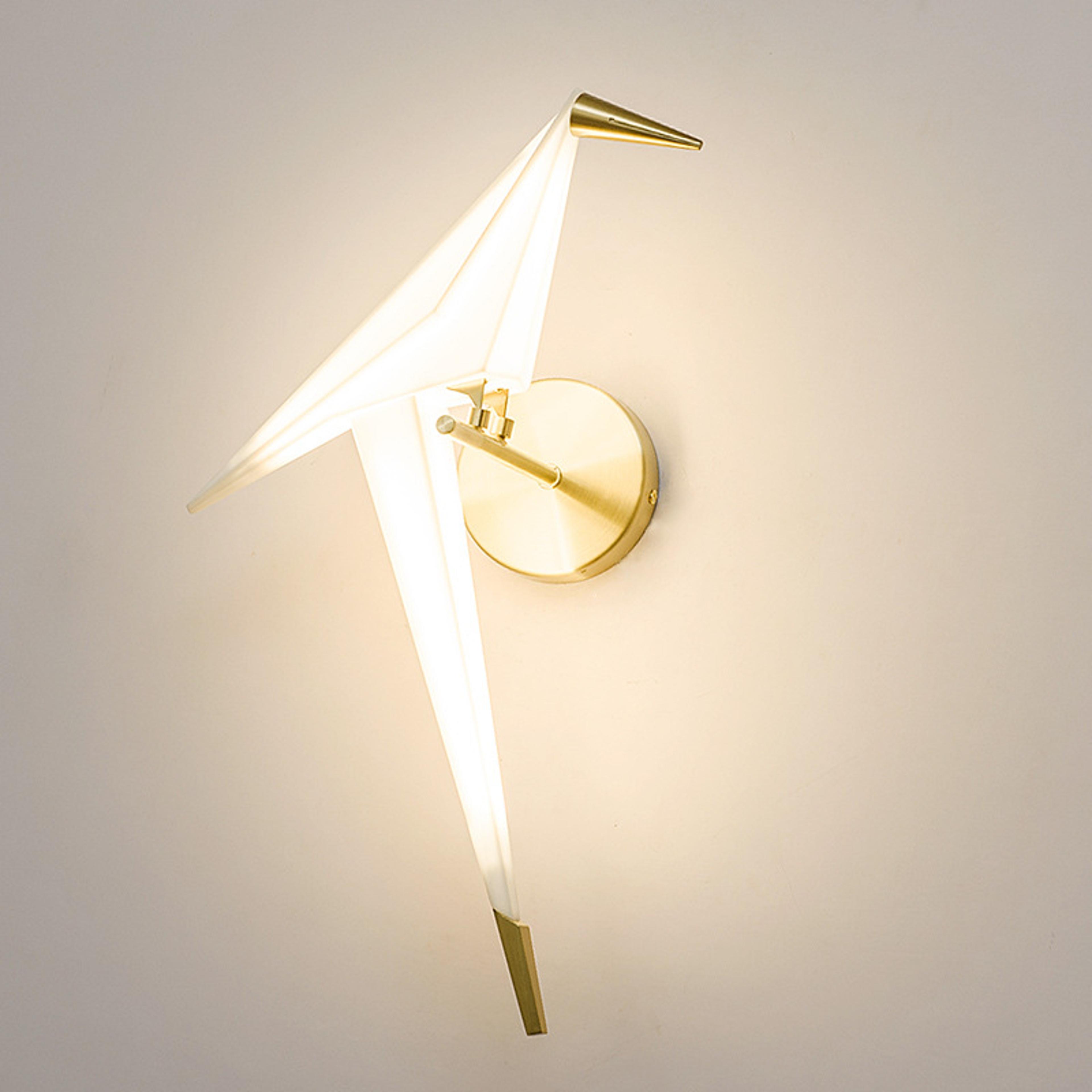 nordic bird wall lamp elegant led paper crane sconce for living room bedroom decor