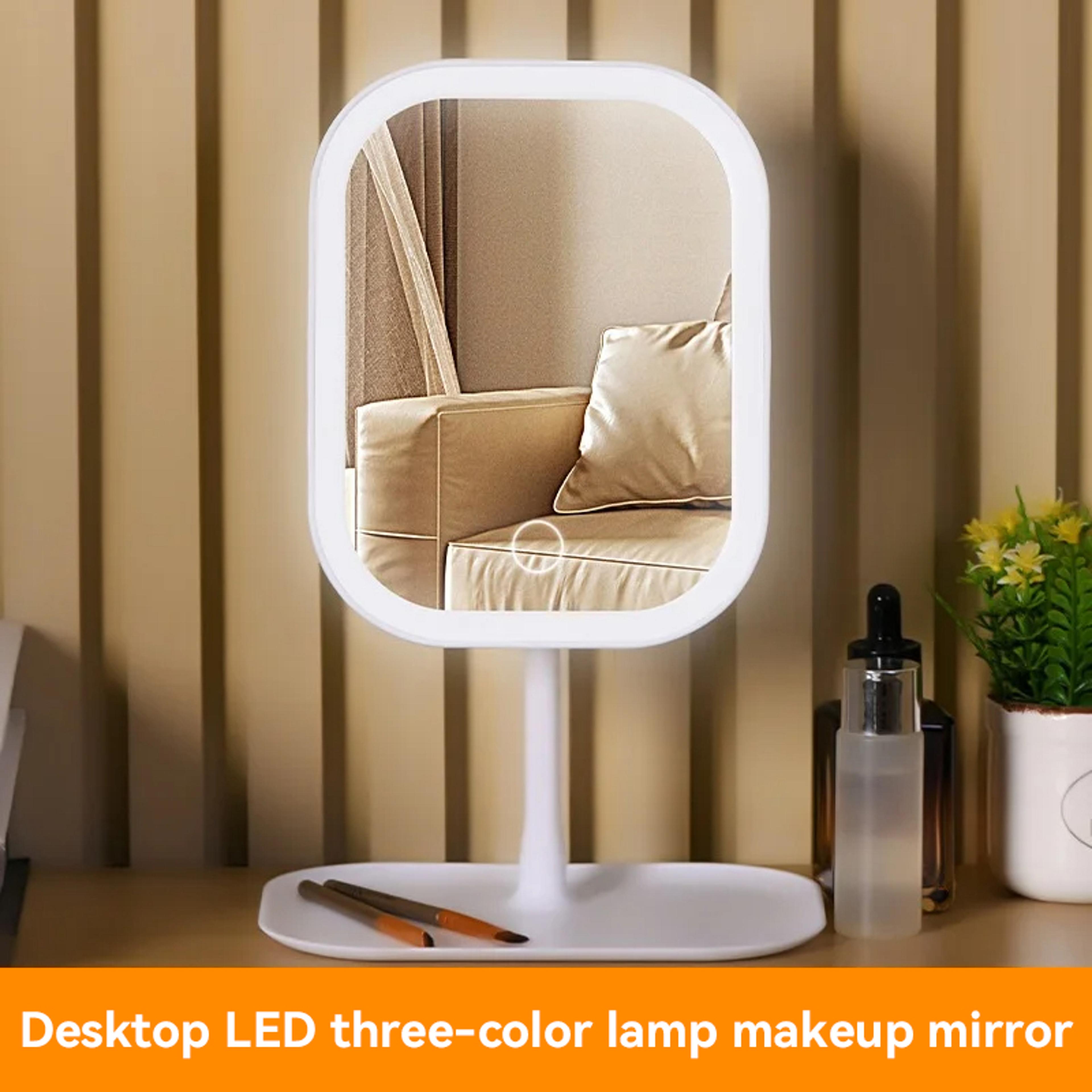 led vanity mirror with 3 color lights rotatable makeup mirror for bedroom dressing table