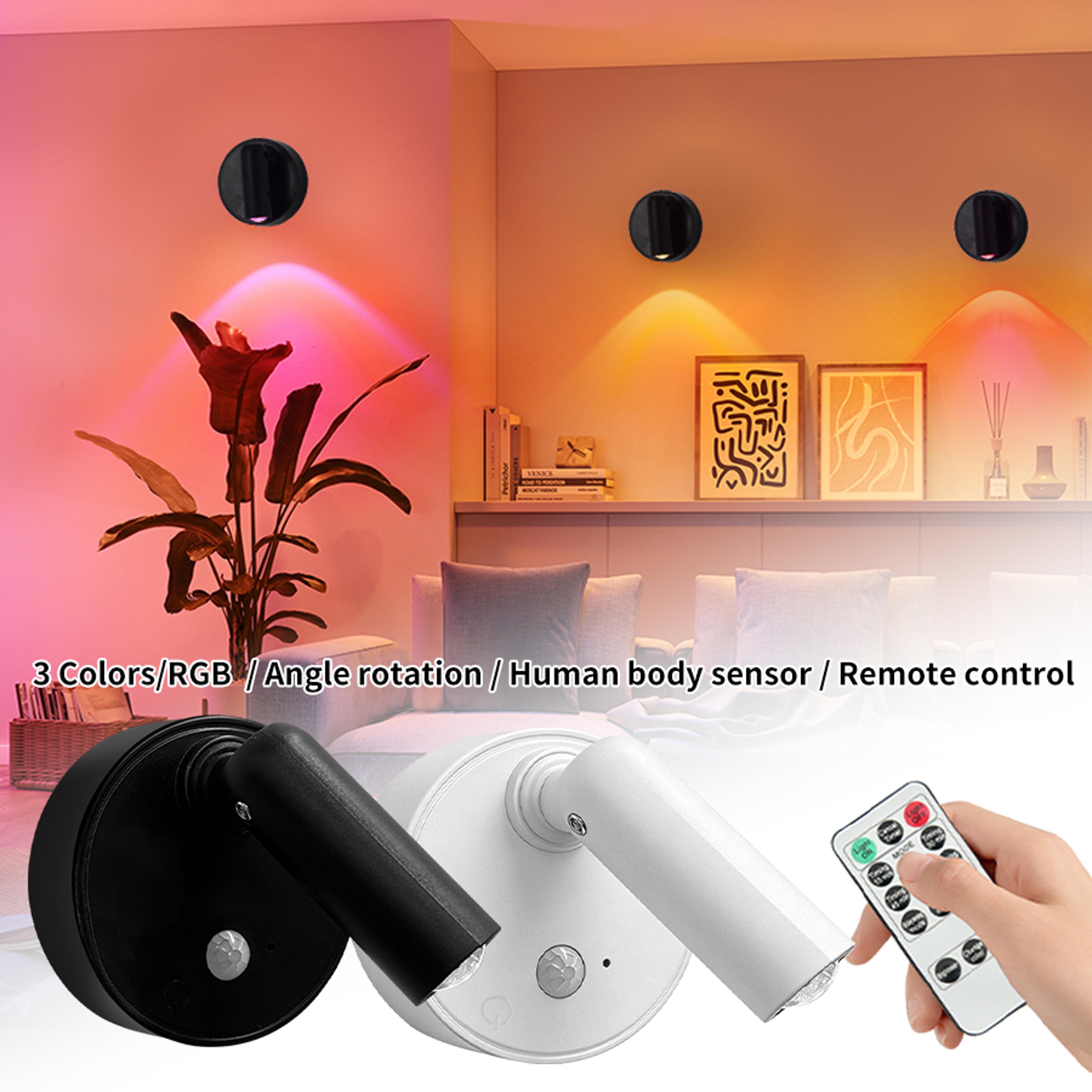 rechargeable led spotlight motion sensor wall light with remote control for closet and art display