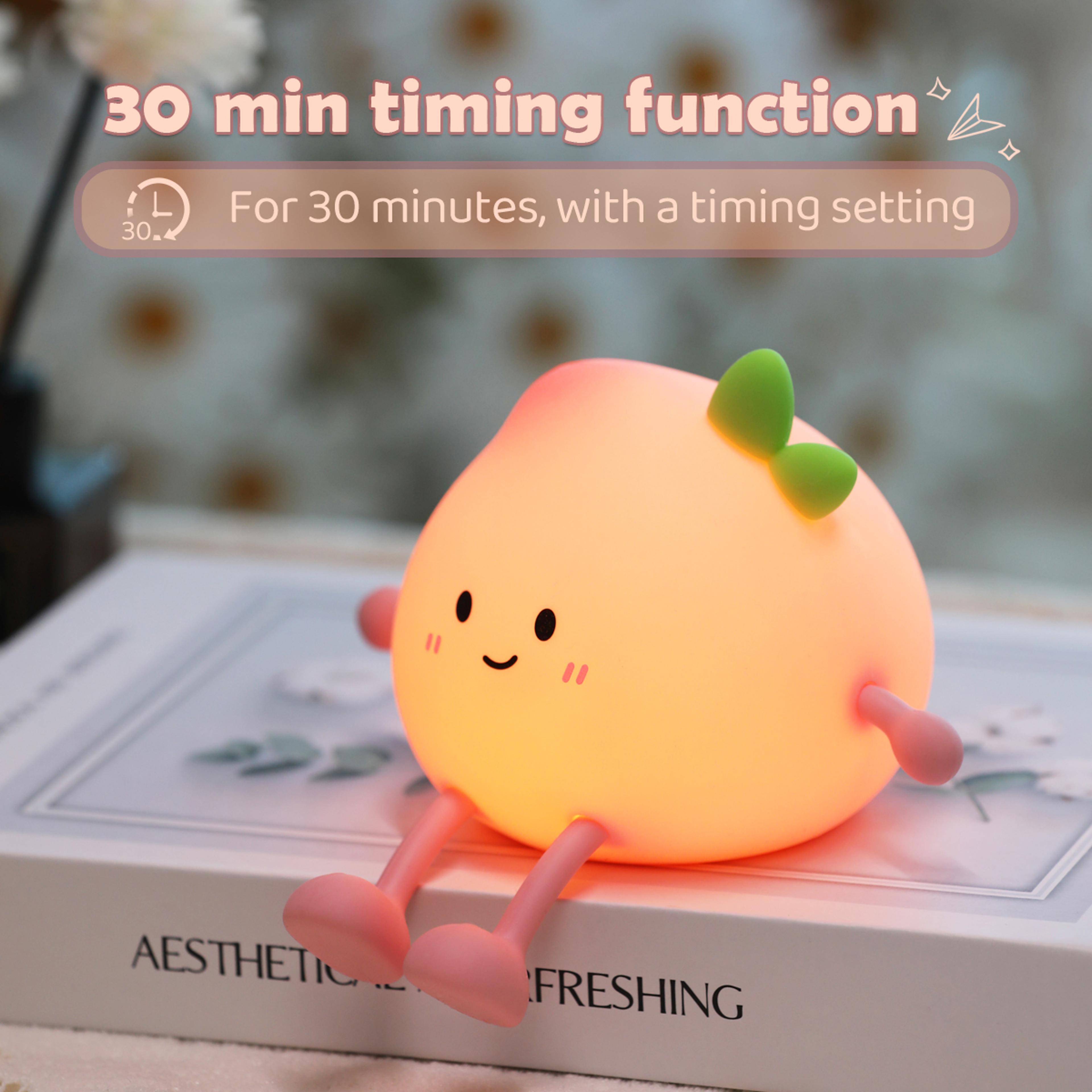rechargeable peach silicone night light cute led nursery lamp for kids bedroom gift