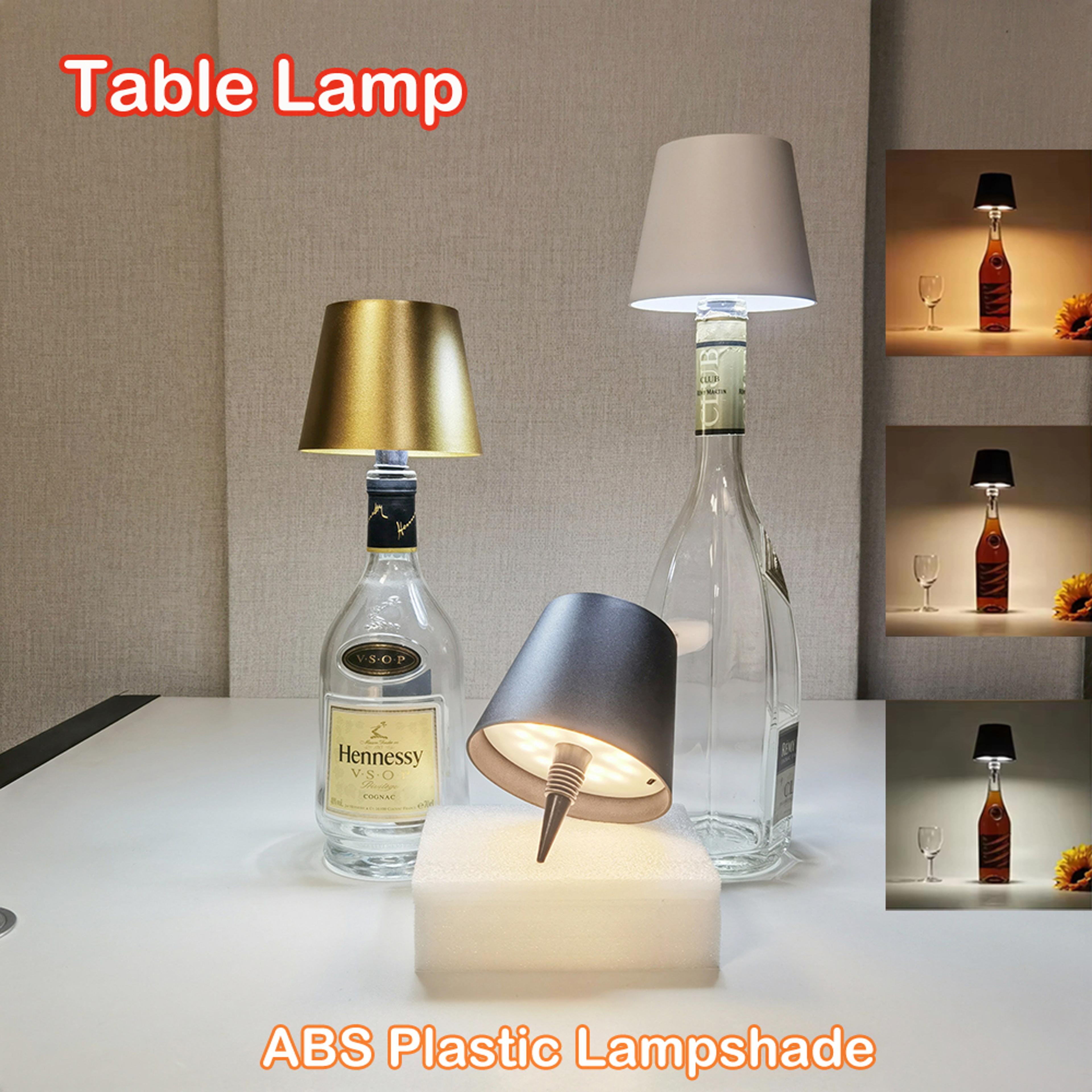 type c rechargeable led table lamp wine bottle style with dimming night light