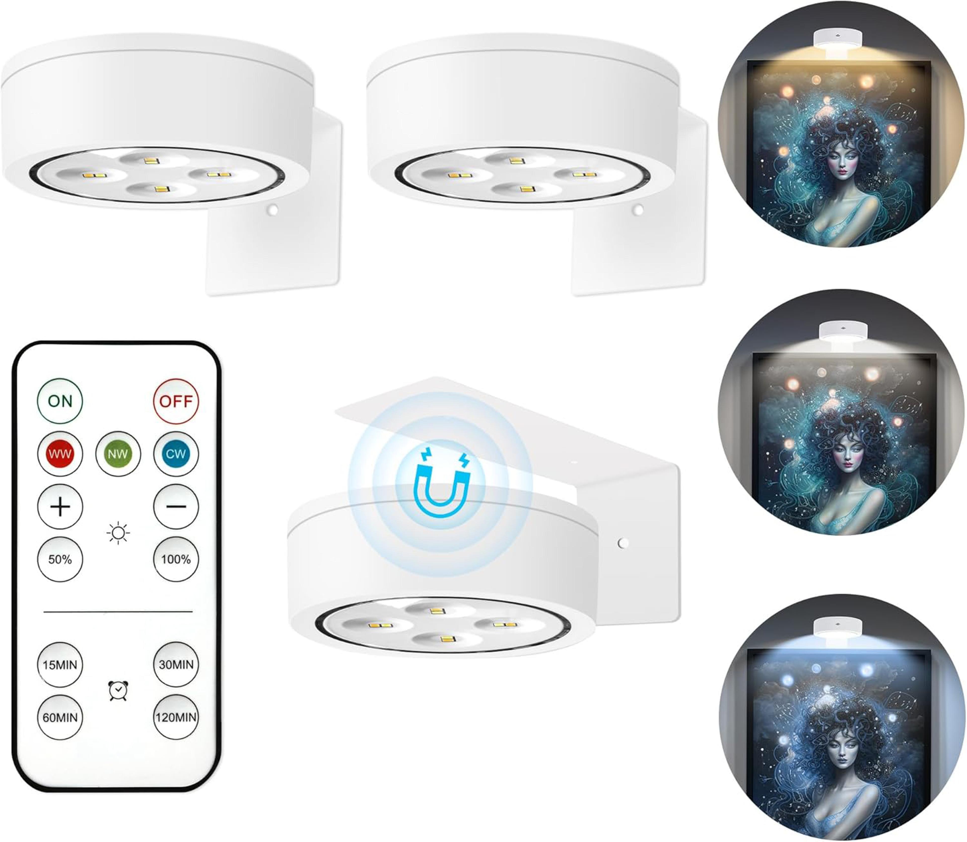 rechargeable picture light magnetic led art display lamp with remote dimming and timer