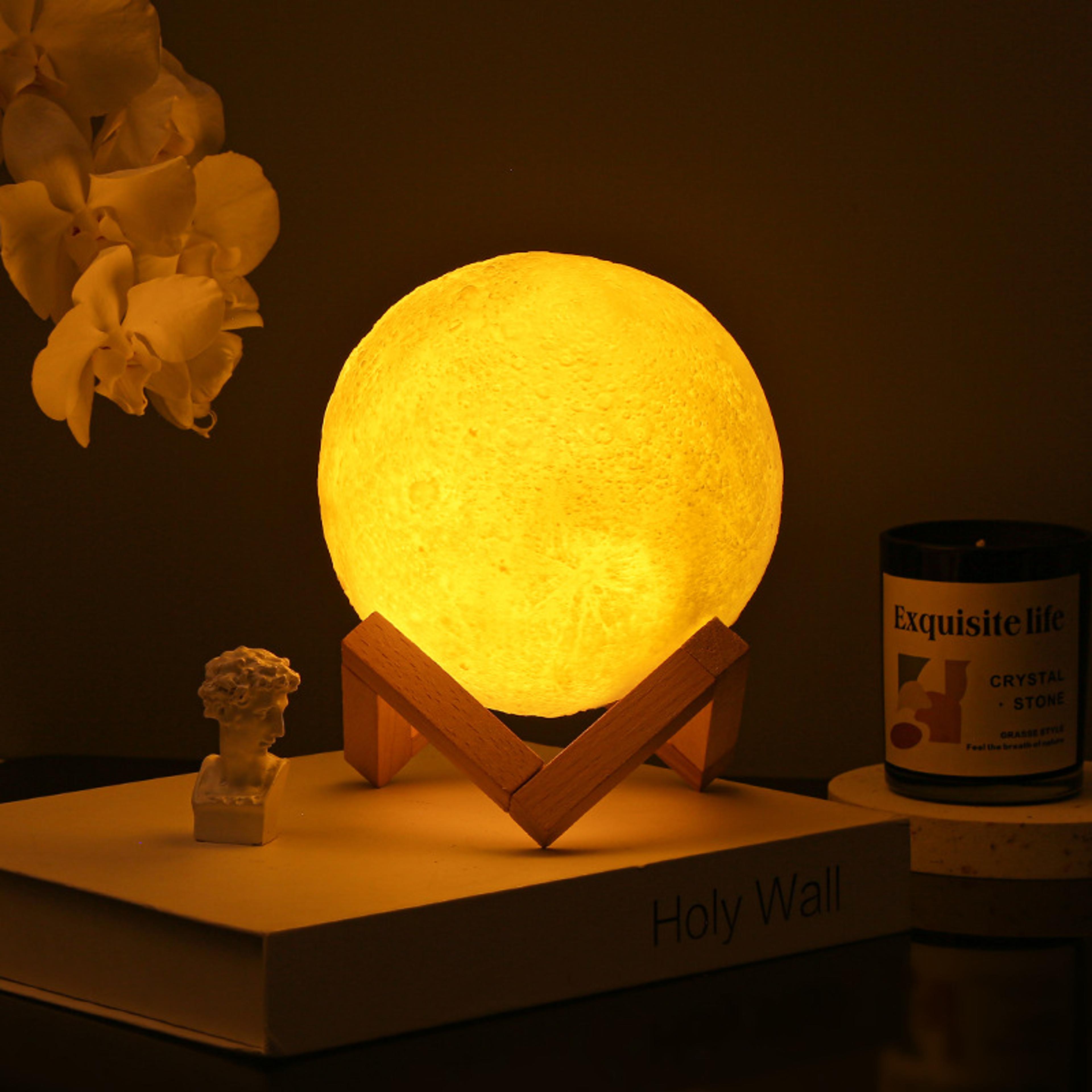3d moon night light led lamp warm glow bedroom bedside decor
