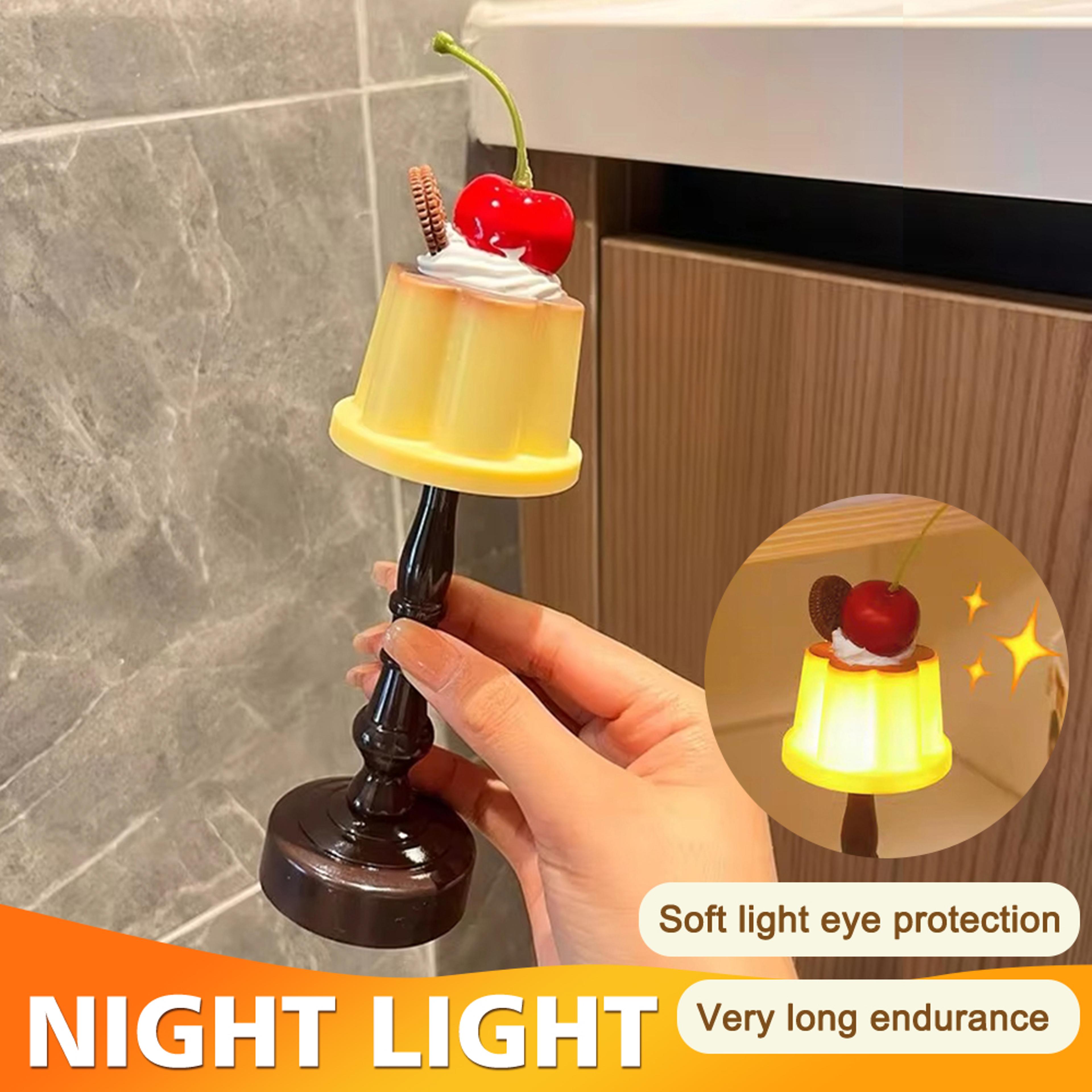 pudding night light led desk lamp cute bedside glow for bedroom decor