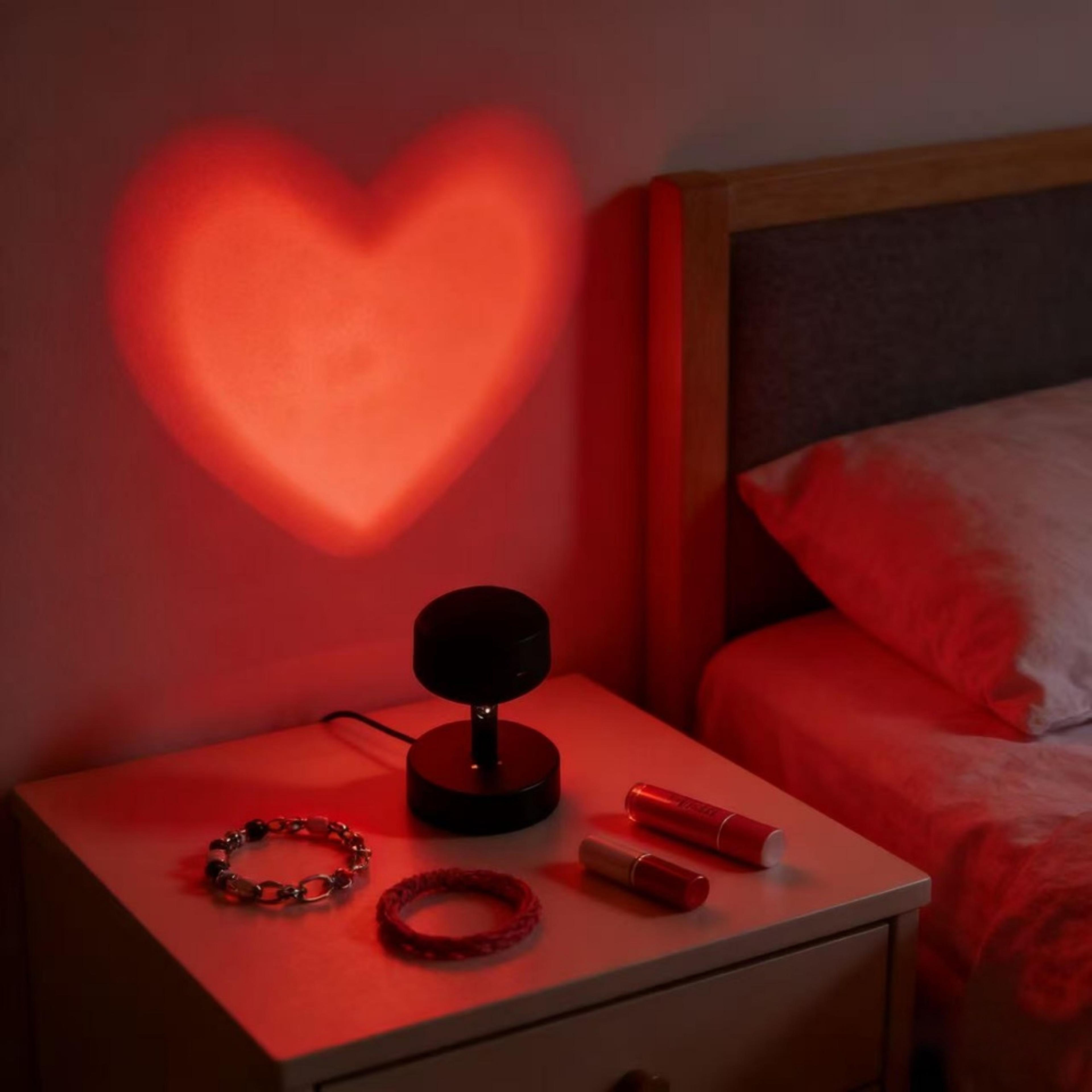 heart shaped led projector light romantic usb night lamp for bedroom party decor
