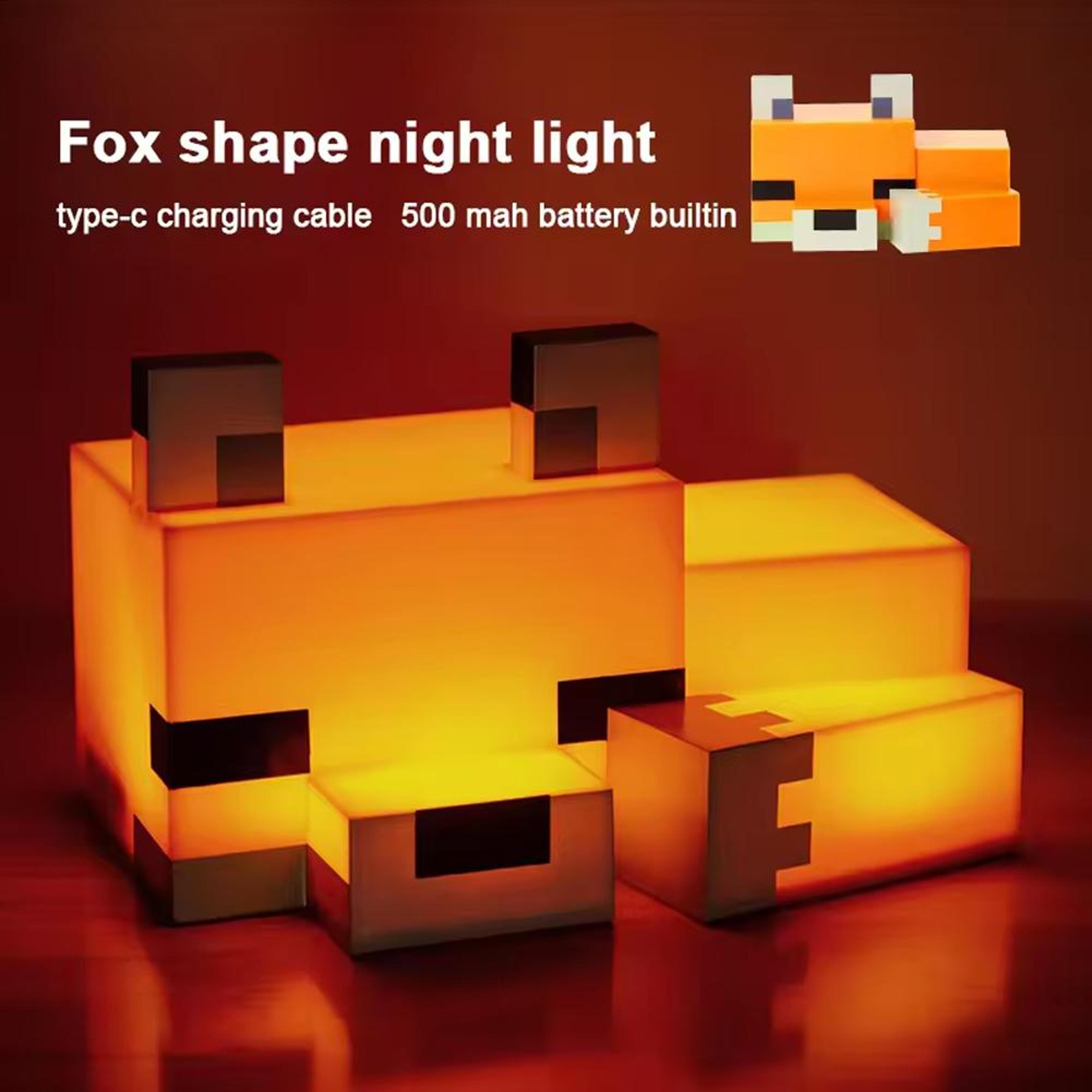 cute fox night light soft glow lamp for gaming room and kids bedroom