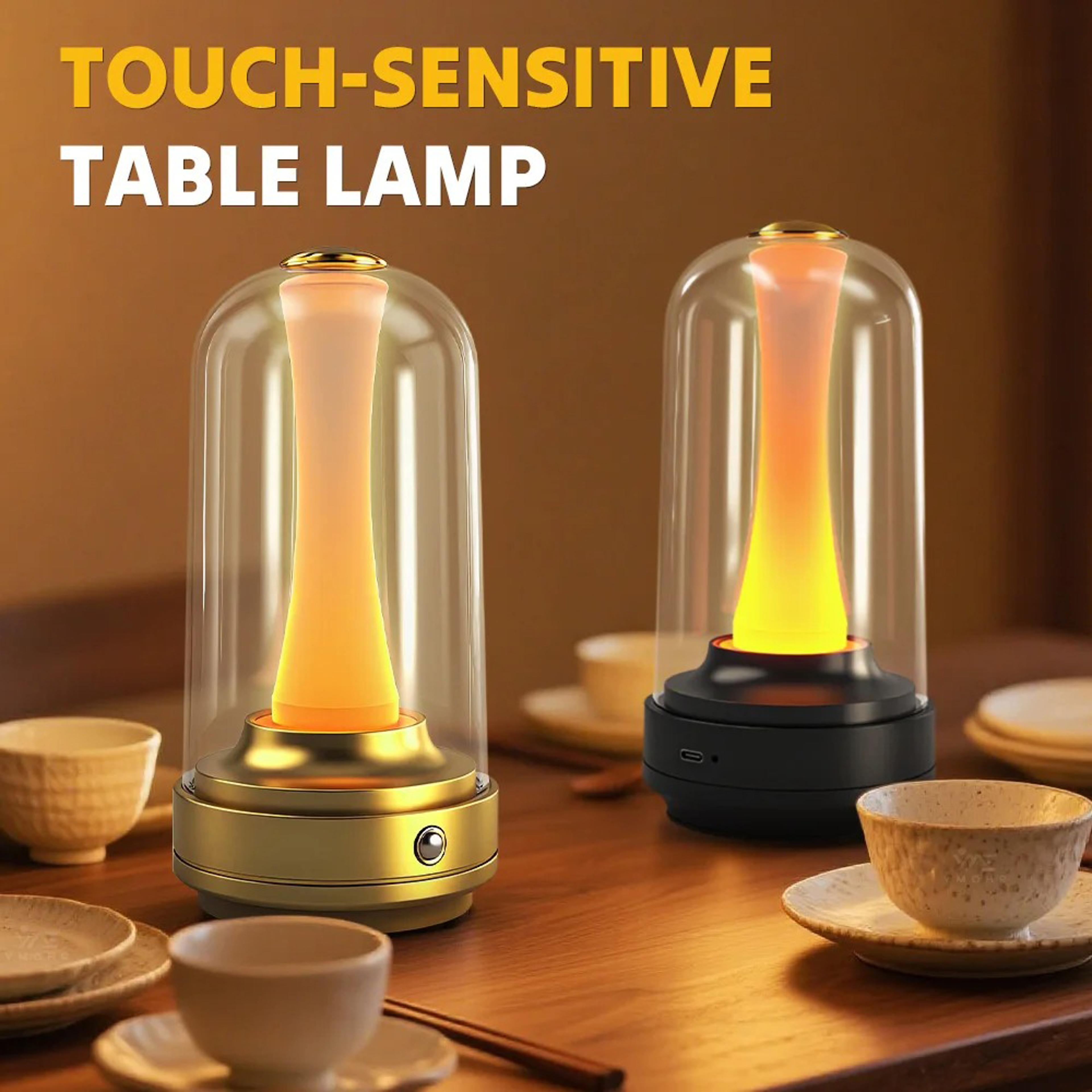 rechargeable night light led touch control glass lamp for cozy home ambiance