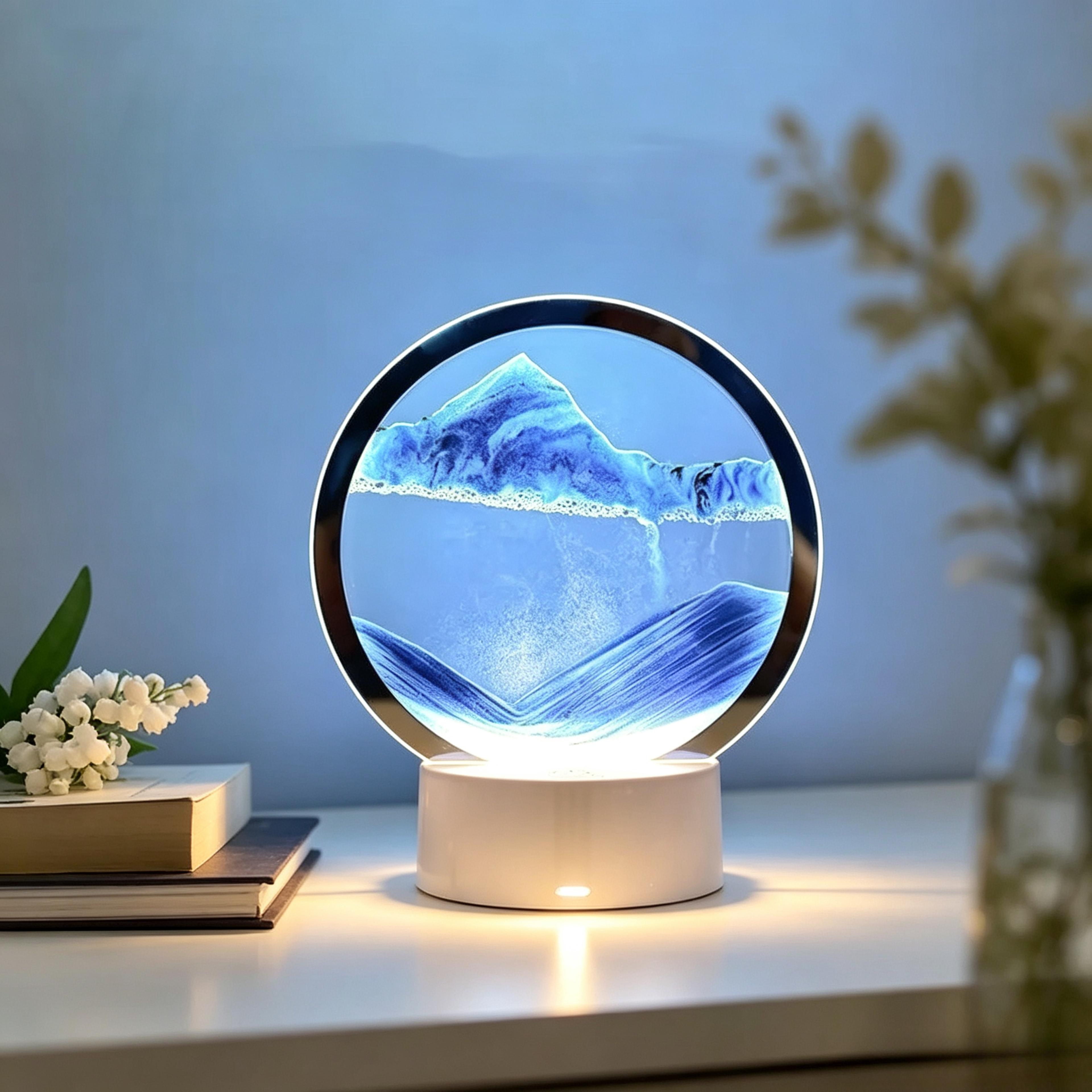 flowing sand painting night light decorative landscape desk lamp