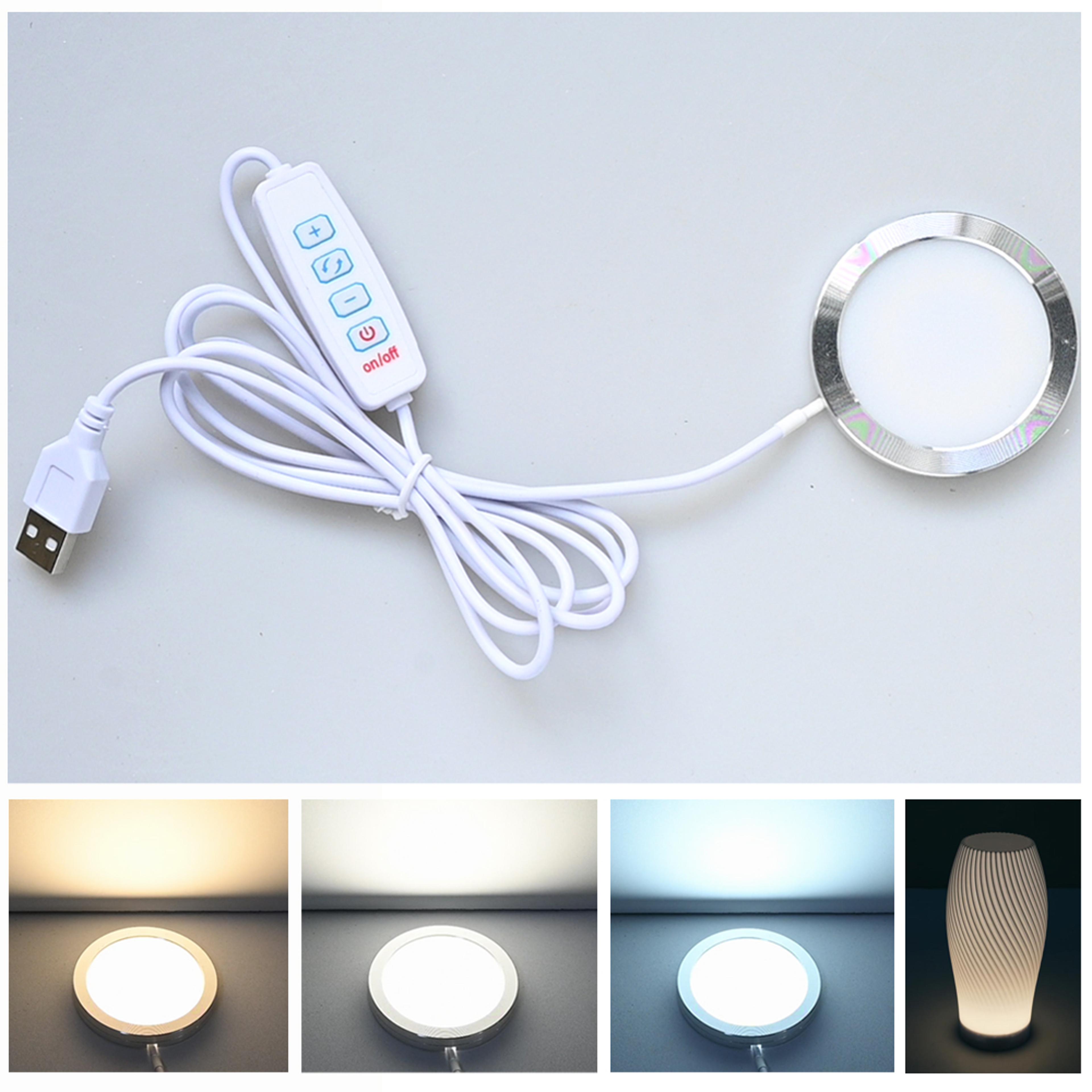 led cabinet light dimmable usb round wardrobe lamp for home decor