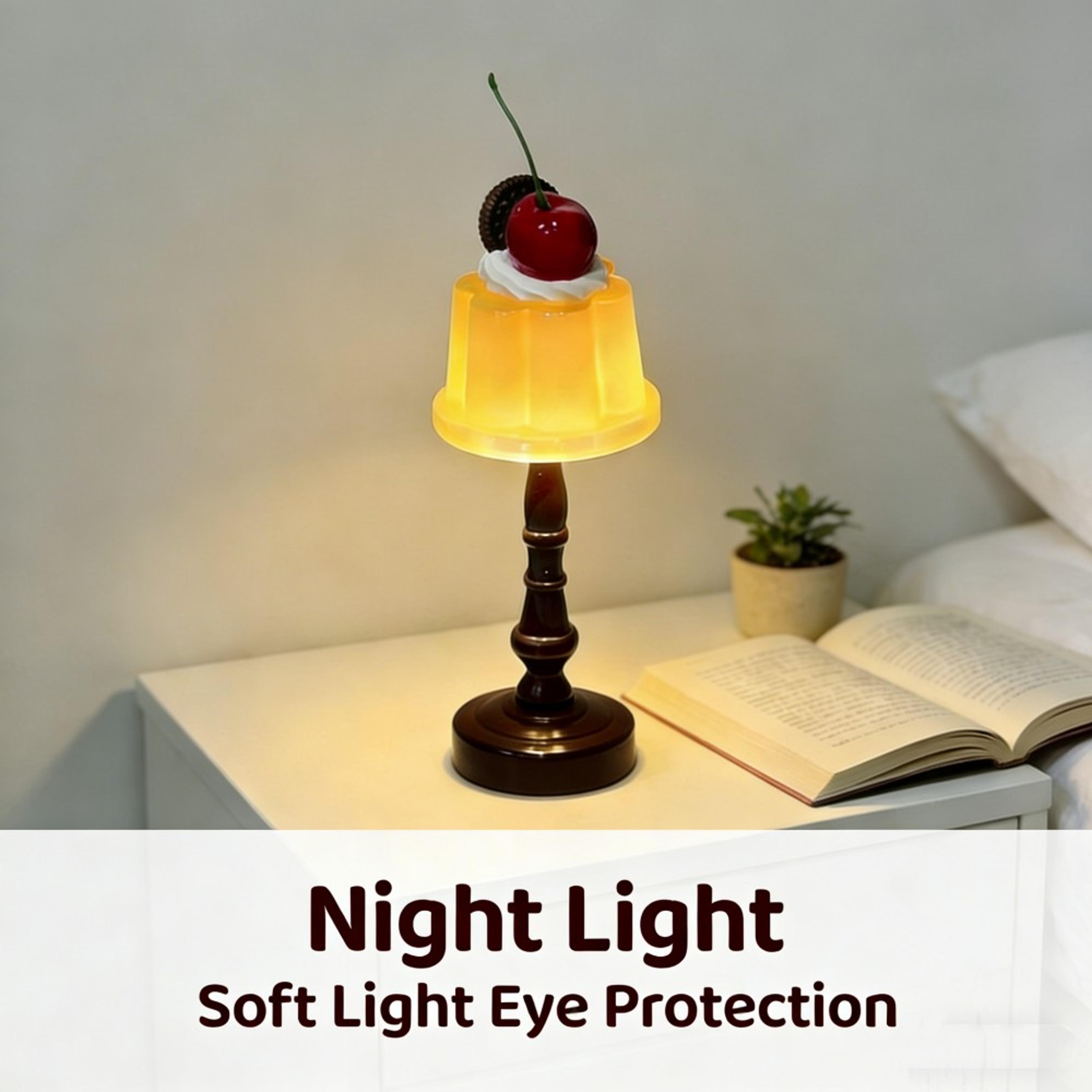pudding creative led desk lamp cute night light for bedroom decor and kids gifts