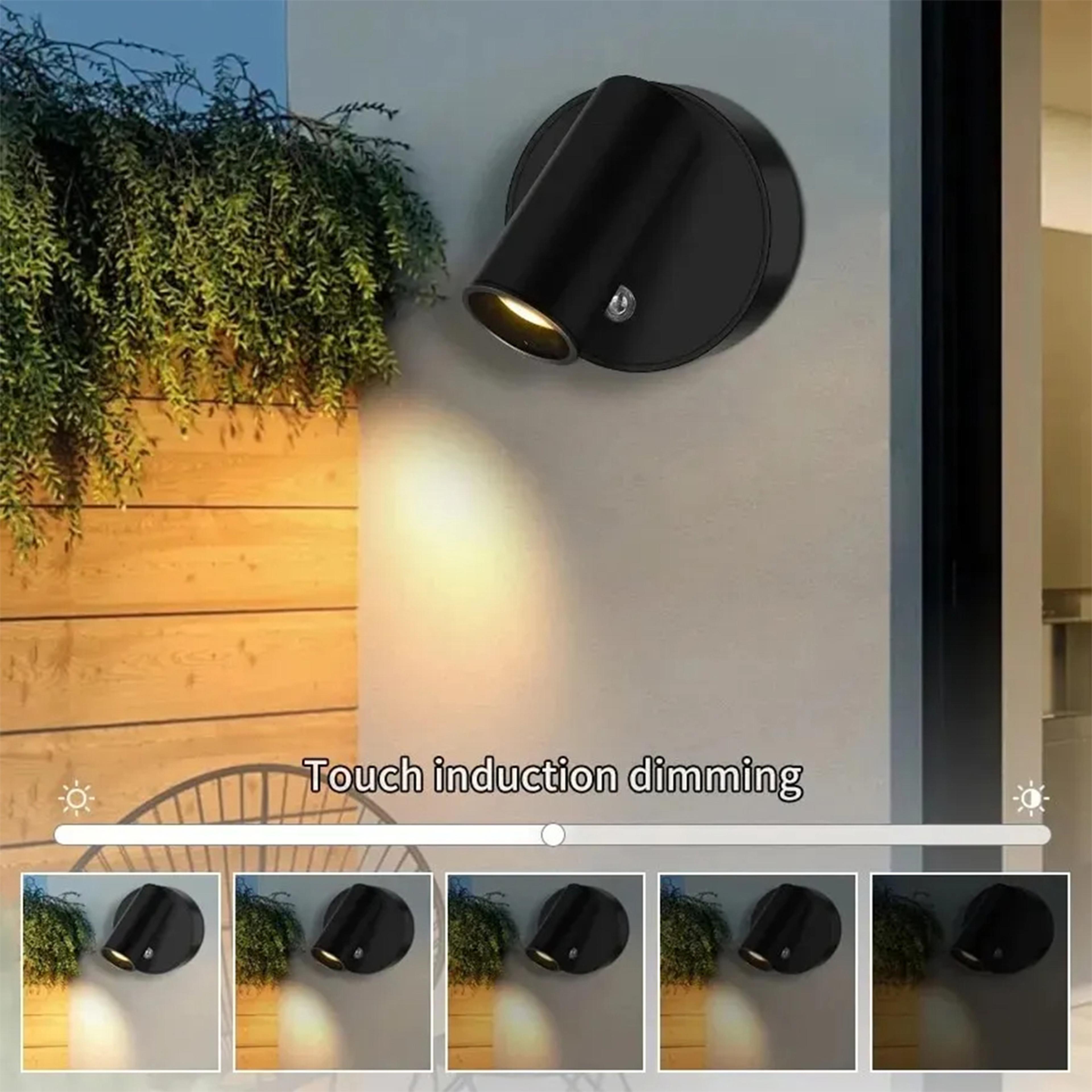 usb rechargeable wireless led wall light with touch dimming and magnetic mount