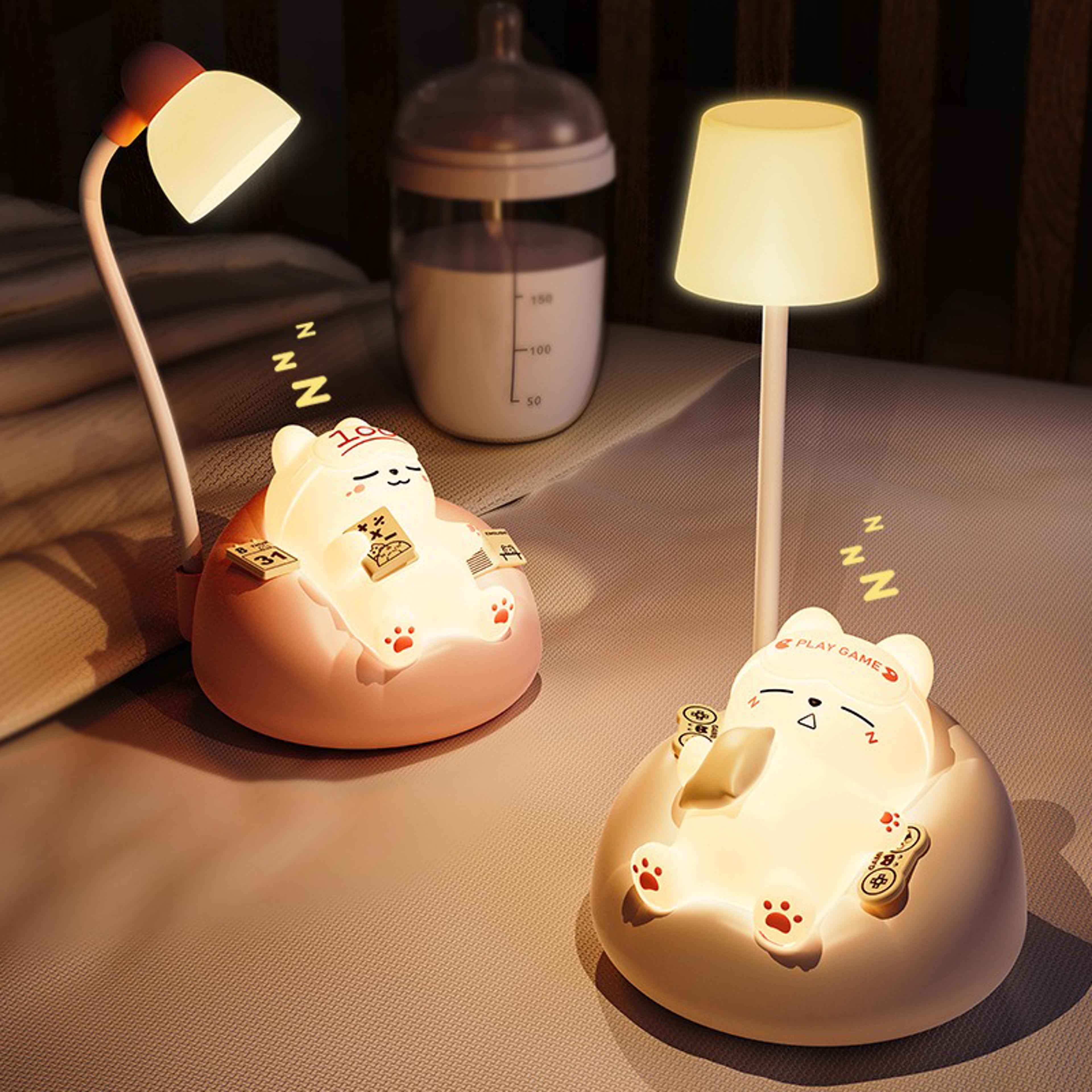 cute animal led night light for kids usb rechargeable warm white desk lamp