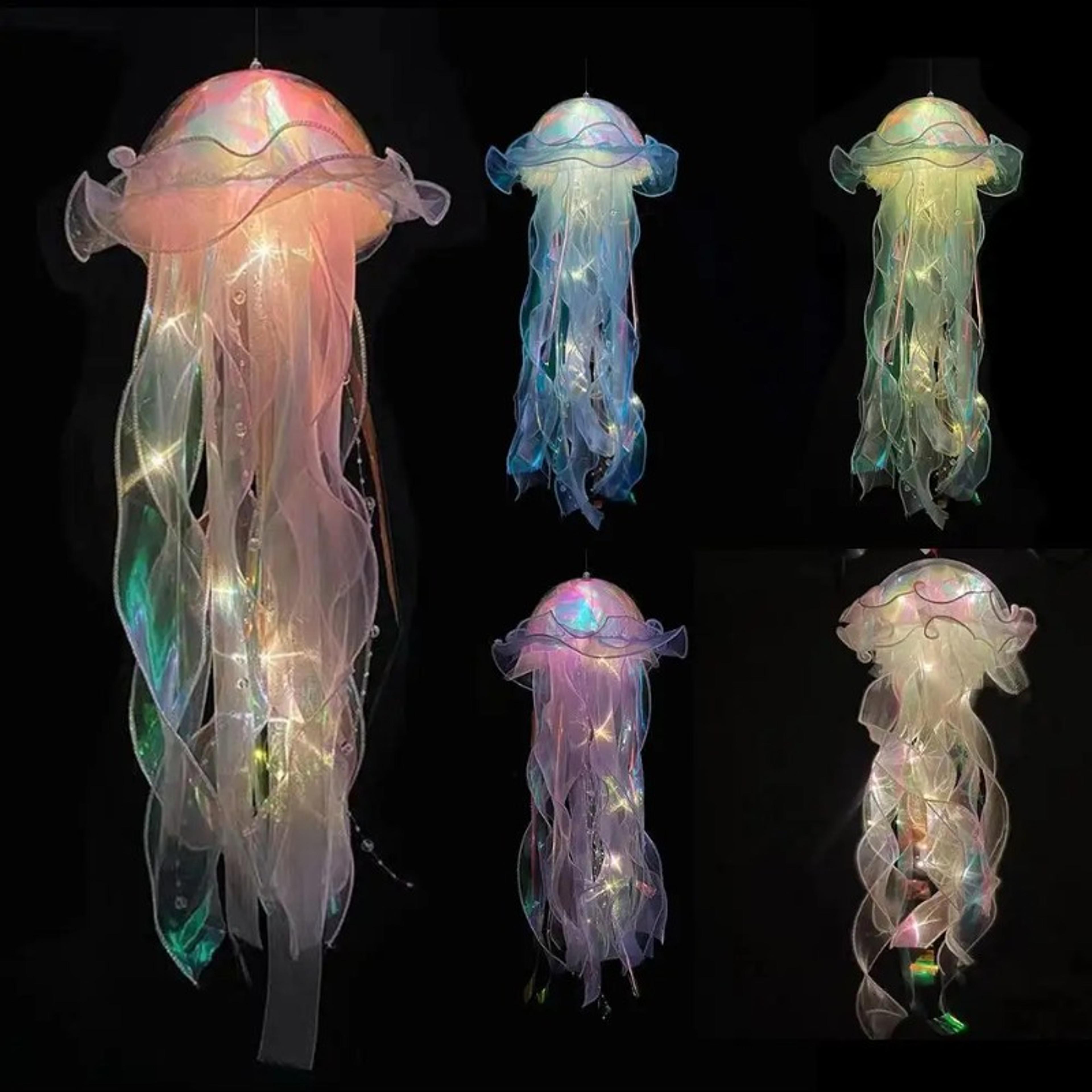 jellyfish night light lamp hanging decor for girls bedroom mermaid gift