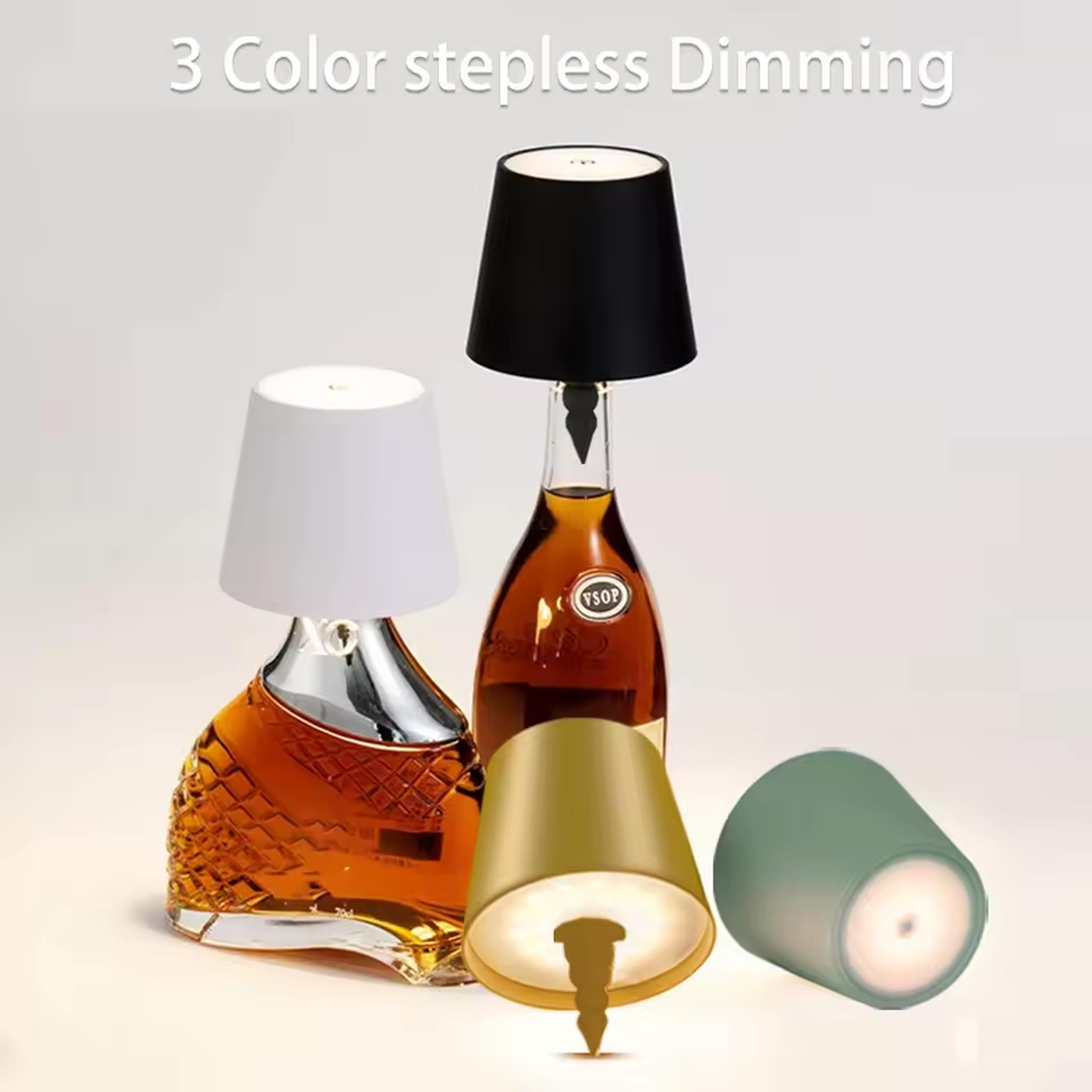 wireless bottle table lamp touch control dimmable led night light for bar desk and home decor