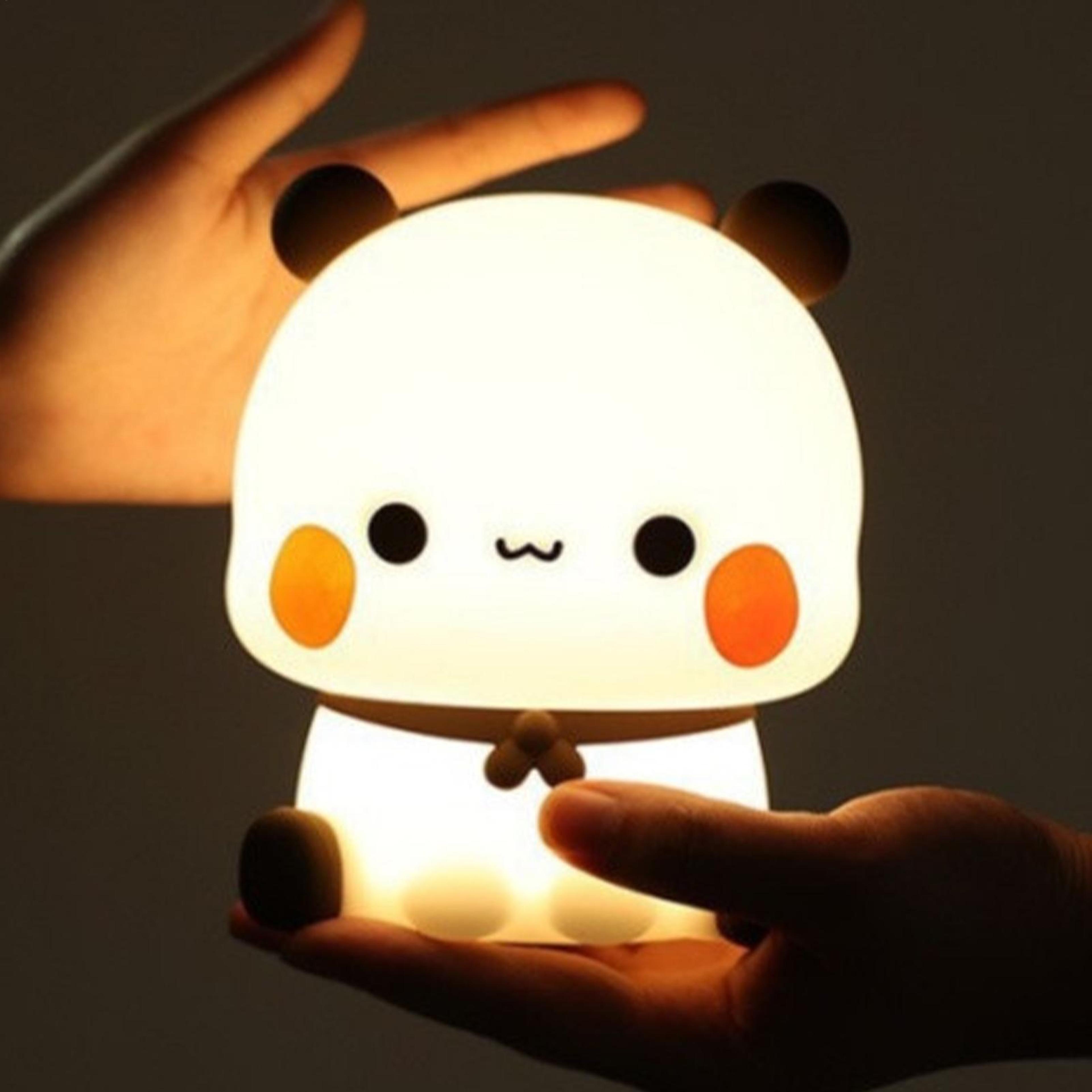 panda pat led night light silicone animal lamp cute nursery decor