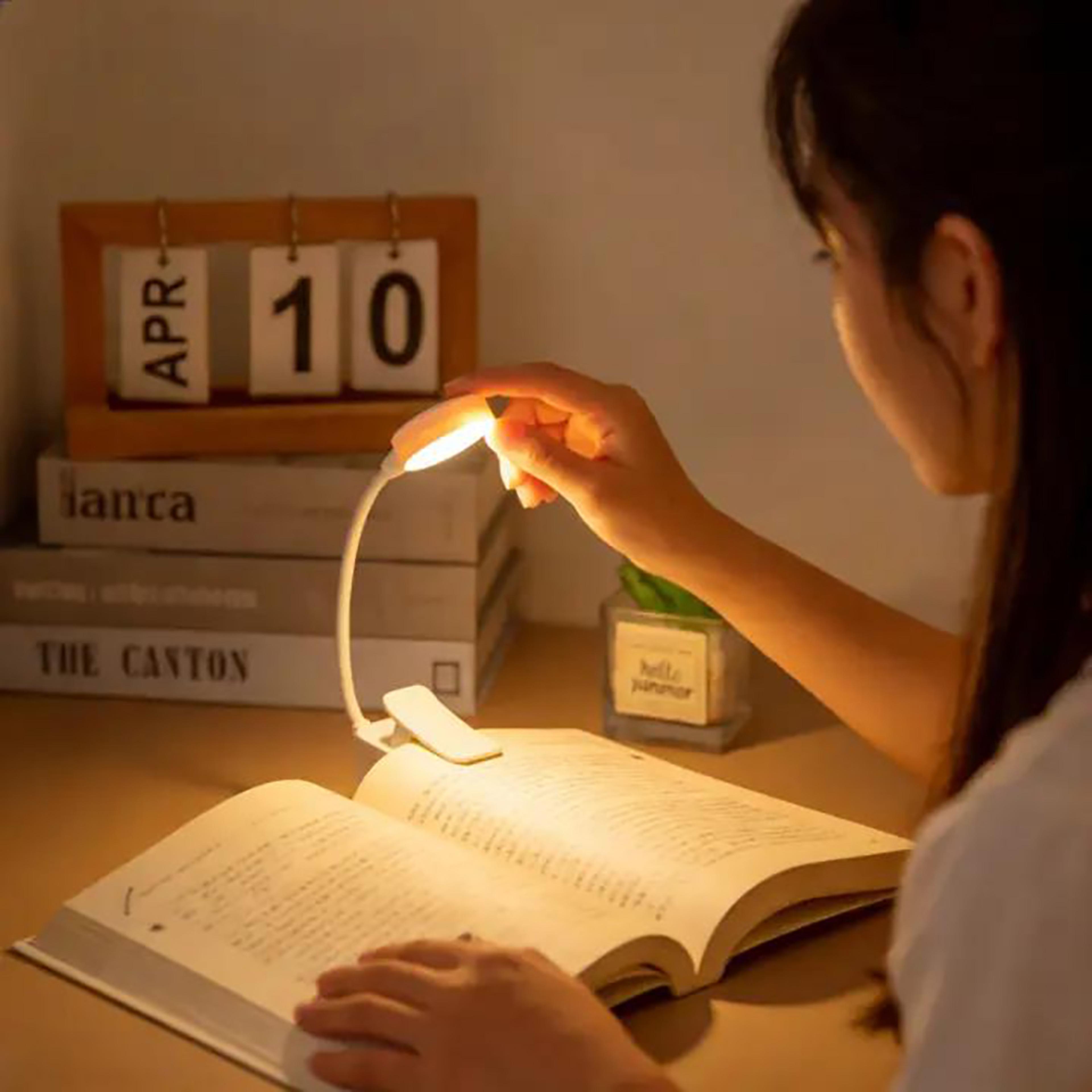 runto led clip on book light rechargeable eye care reading lamp with color modes