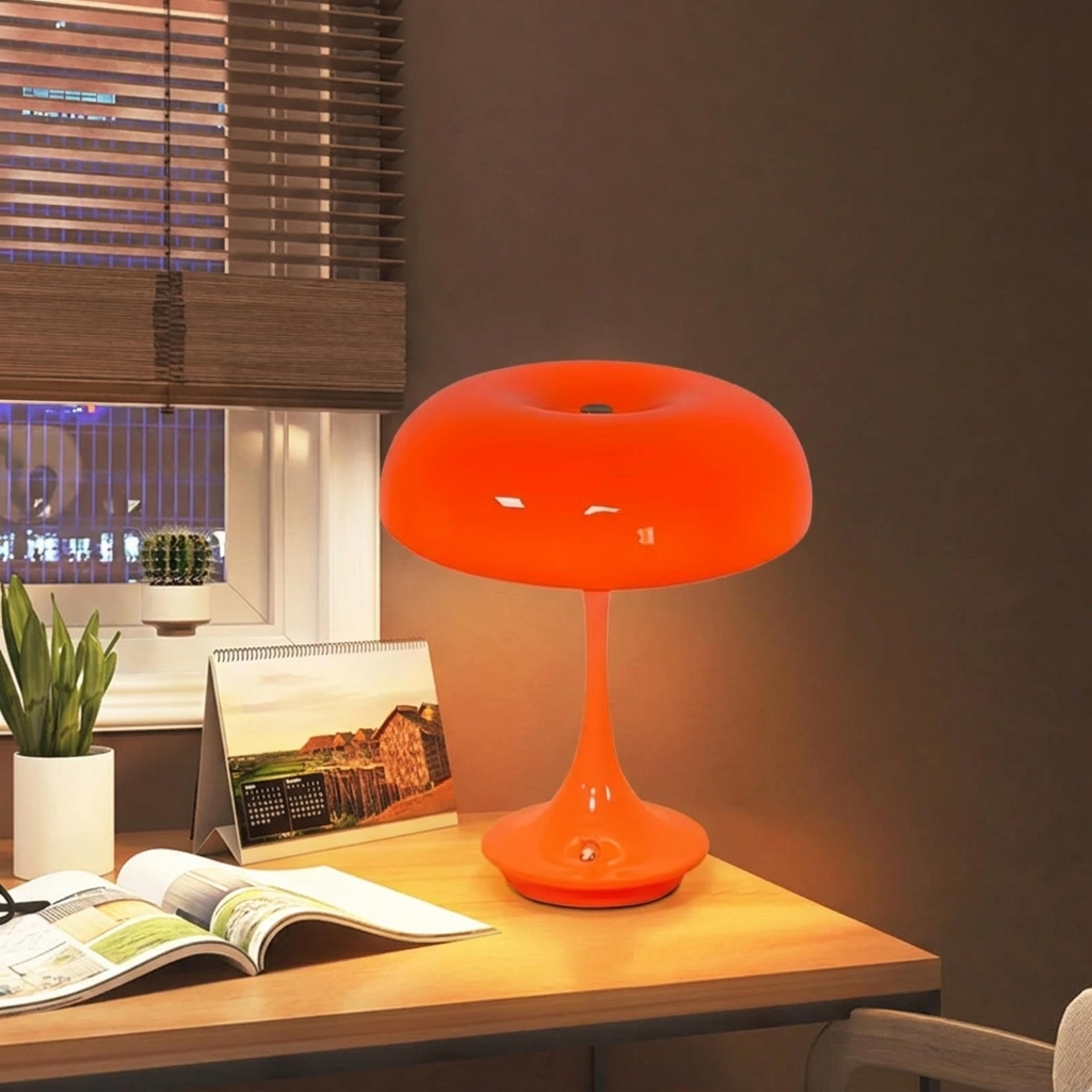 mushroom table lamp cordless rechargeable led night light with touch control and color dimming