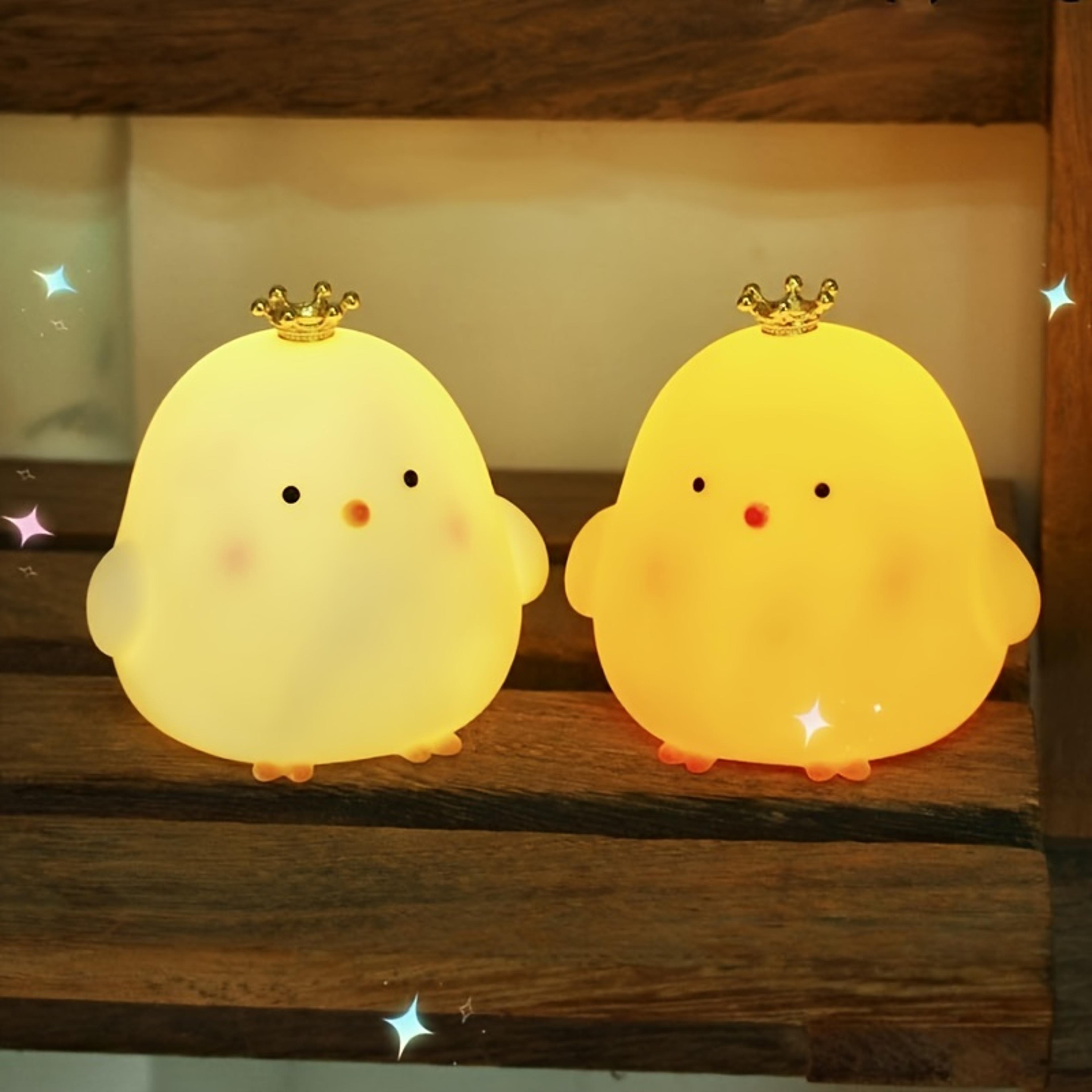 crown chick cute kids night light cartoon animal bedside lamp for nursery decor