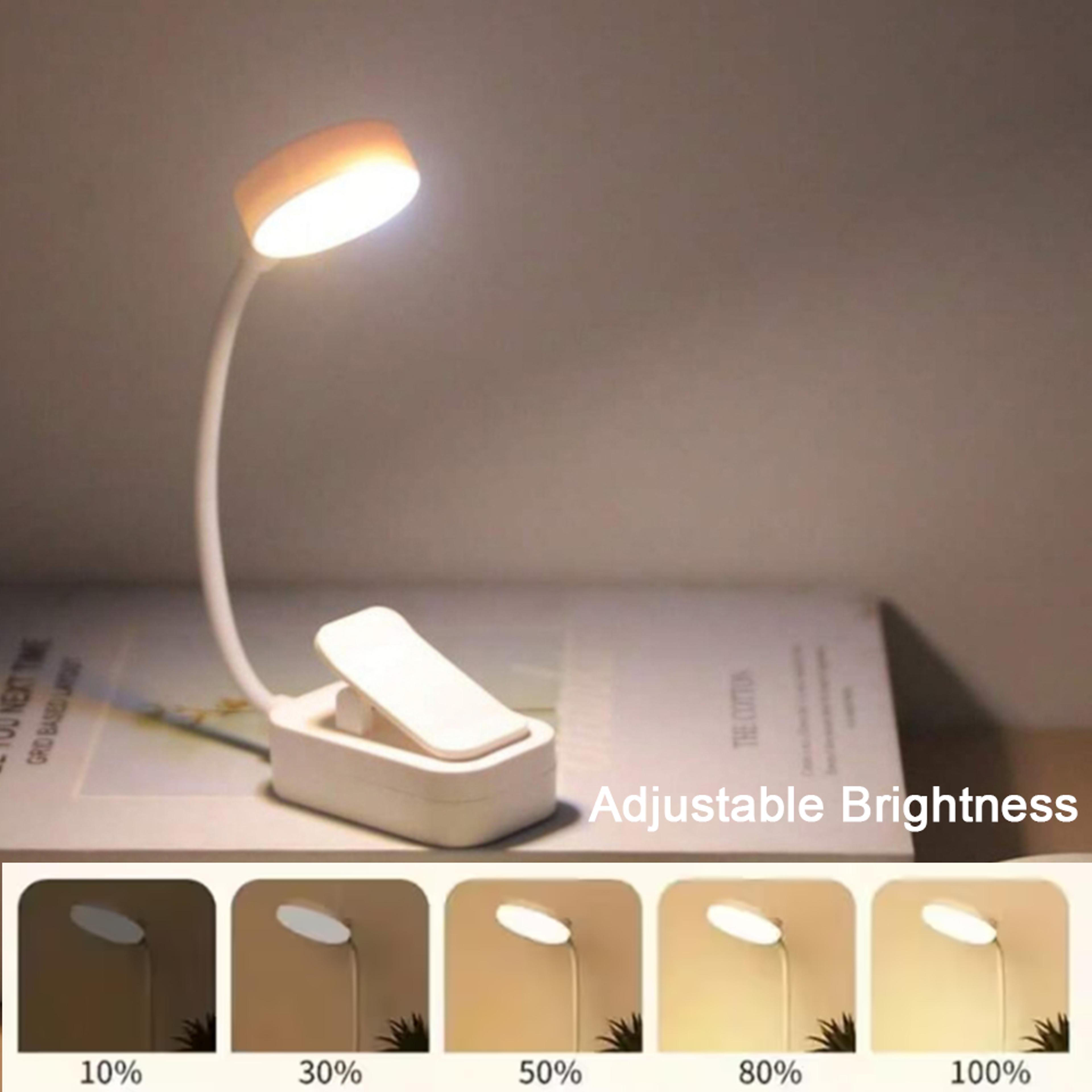 led clip on book light portable reading lamp with dimmable eye care lighting