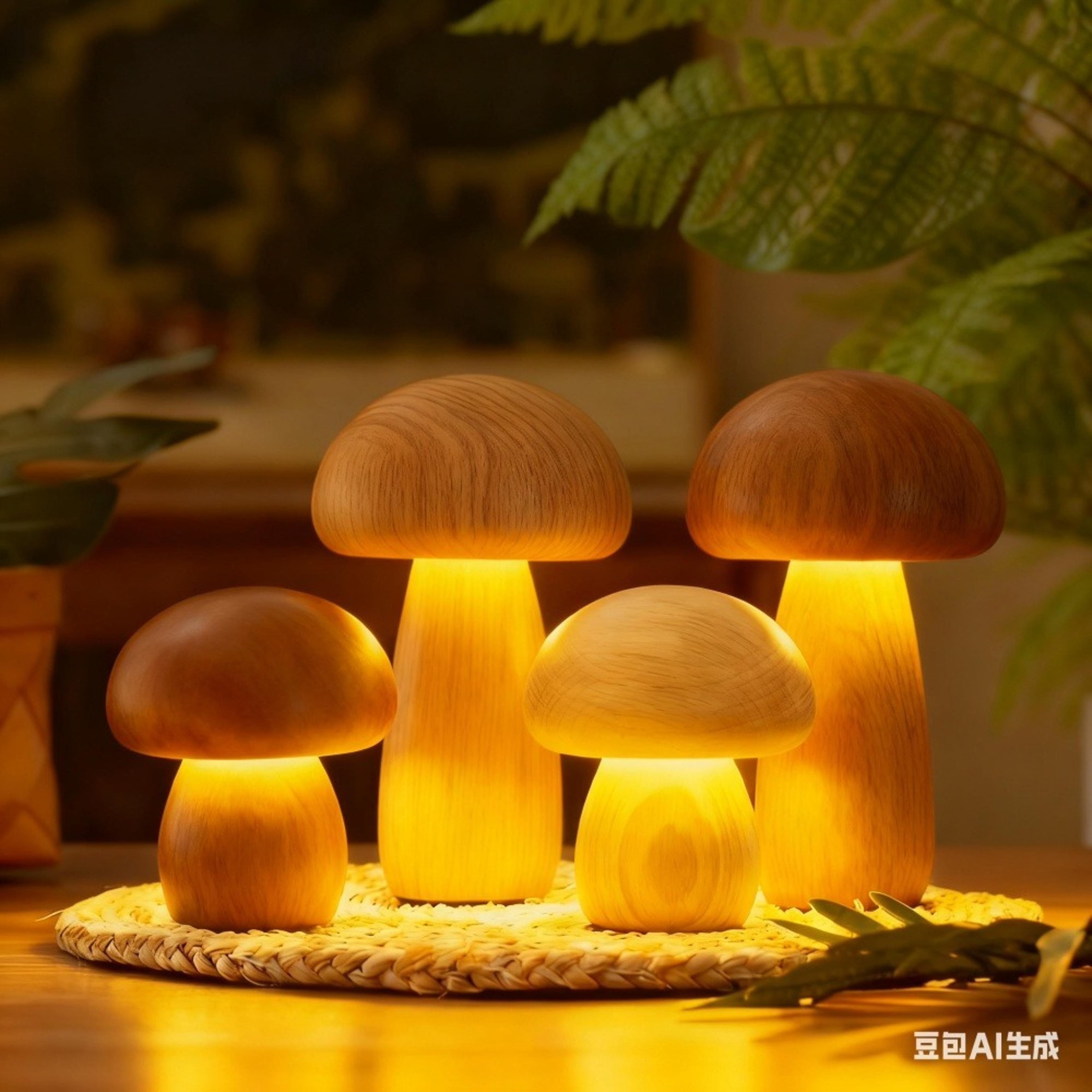 mushroom led table lamp touch dimming usb rechargeable ambient light