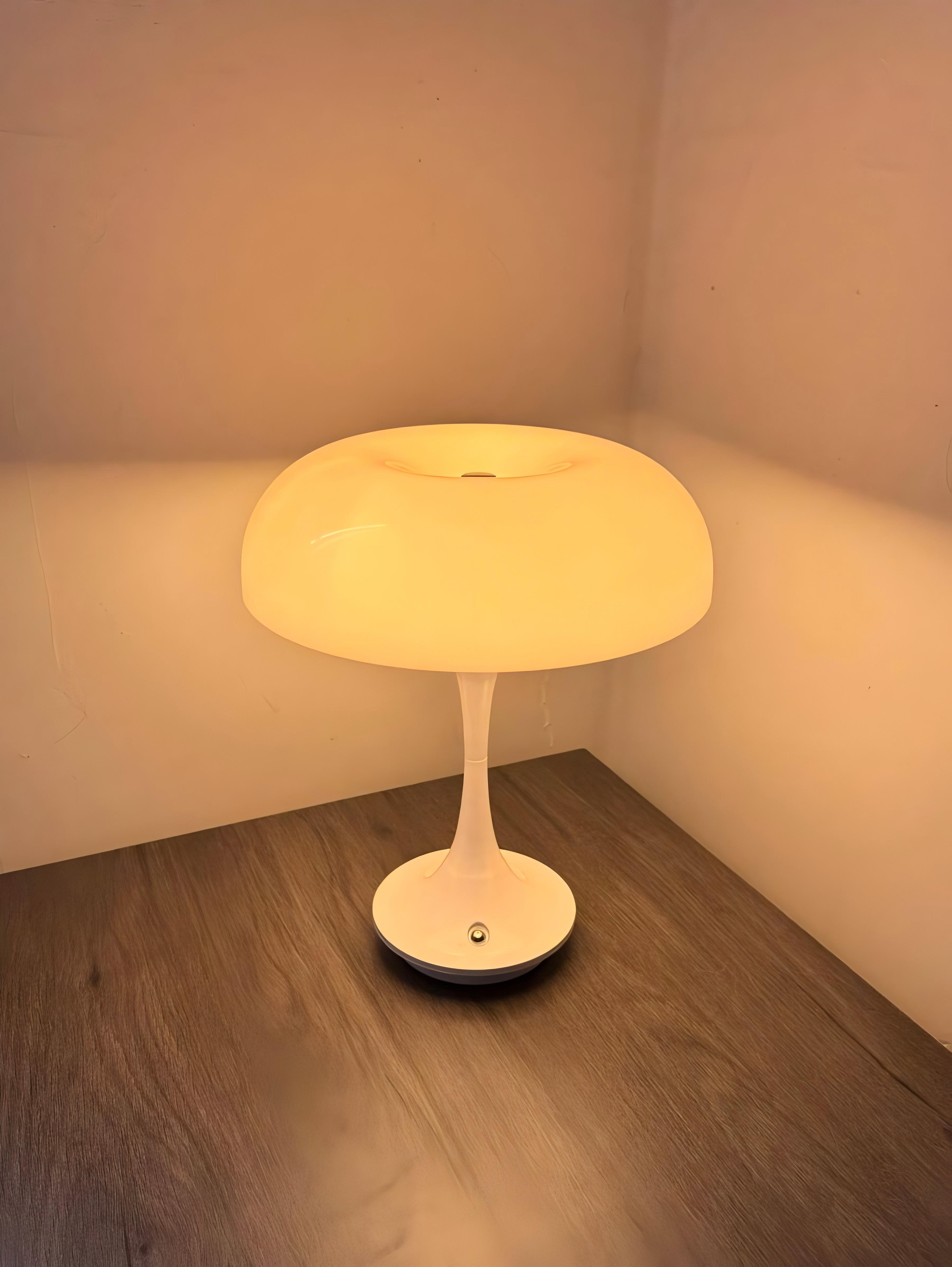 mushroom table lamp rechargeable led night light with touch control and color dimming white