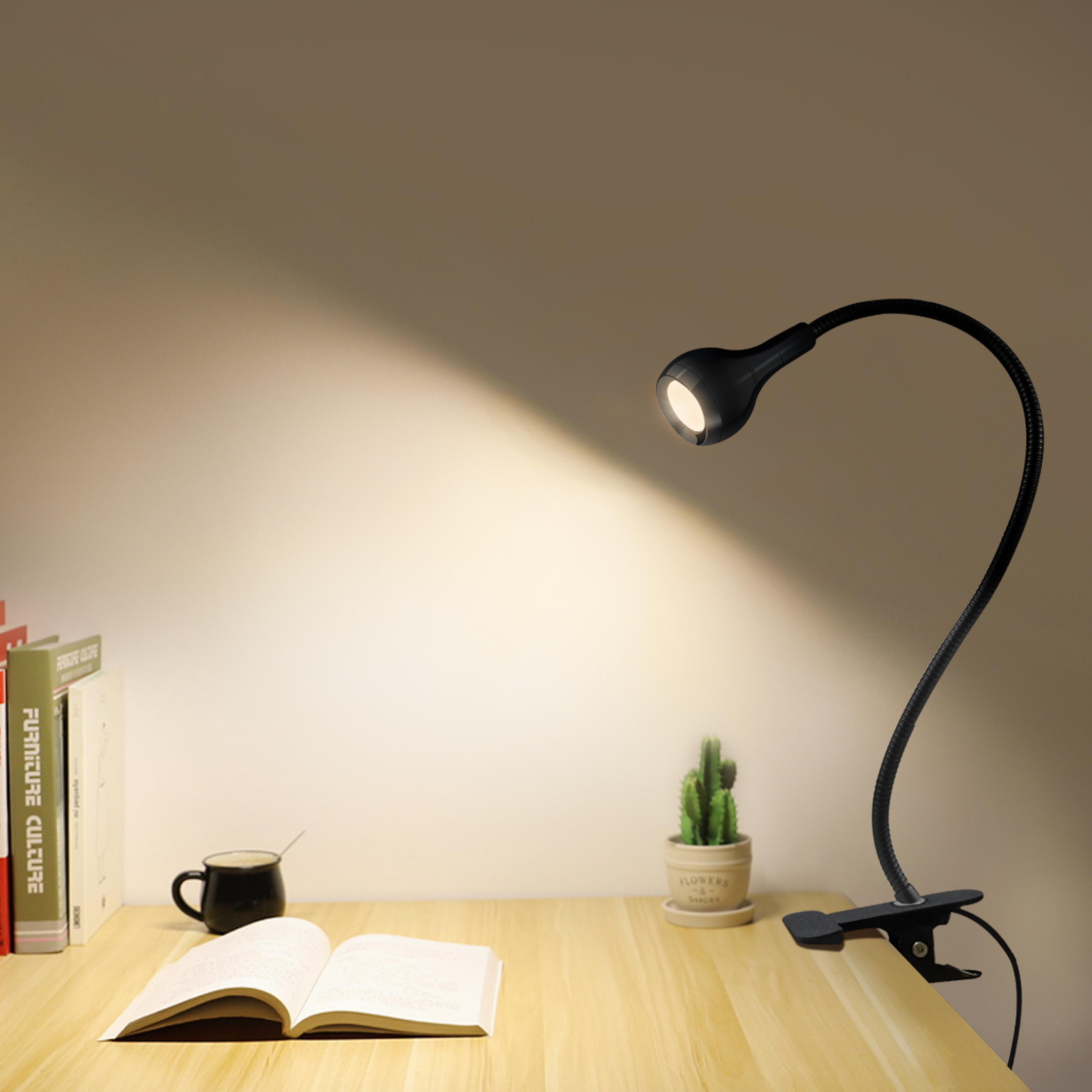 flexible usb clip reading light adjustable bedside lamp for study and reading