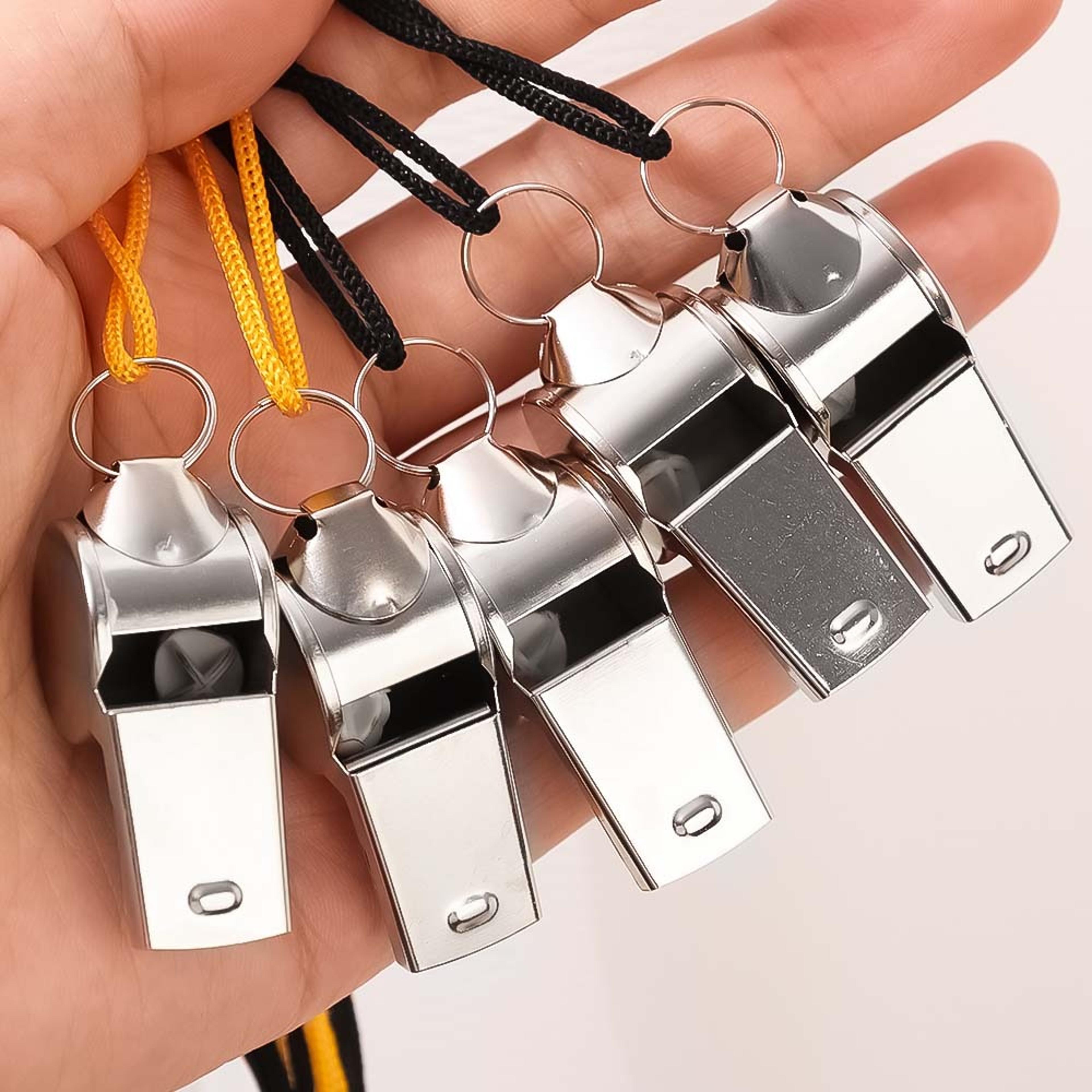 professional stainless steel whistle with lanyard loud referee sports whistle