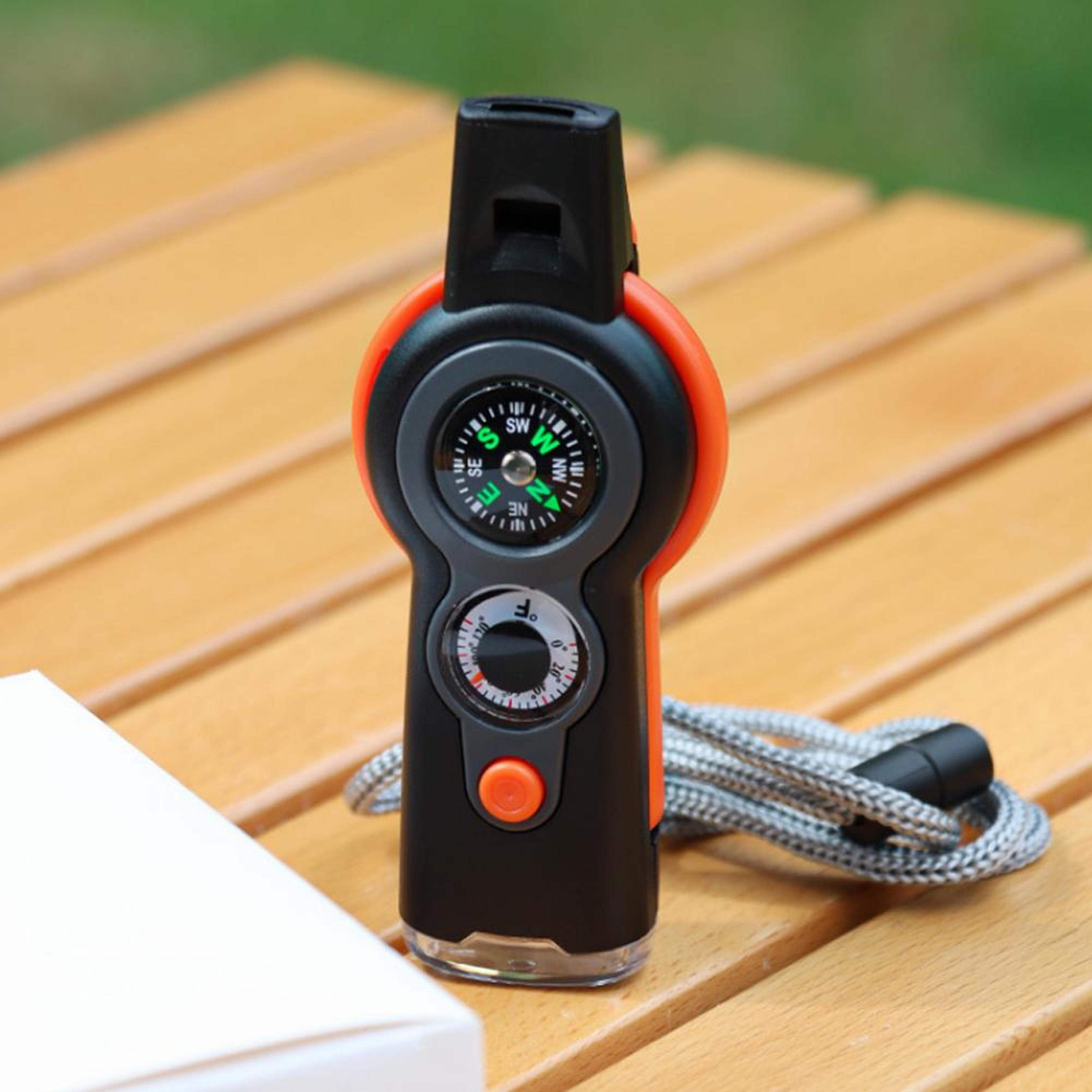 survival whistle with compass thermometer emergency outdoor tool