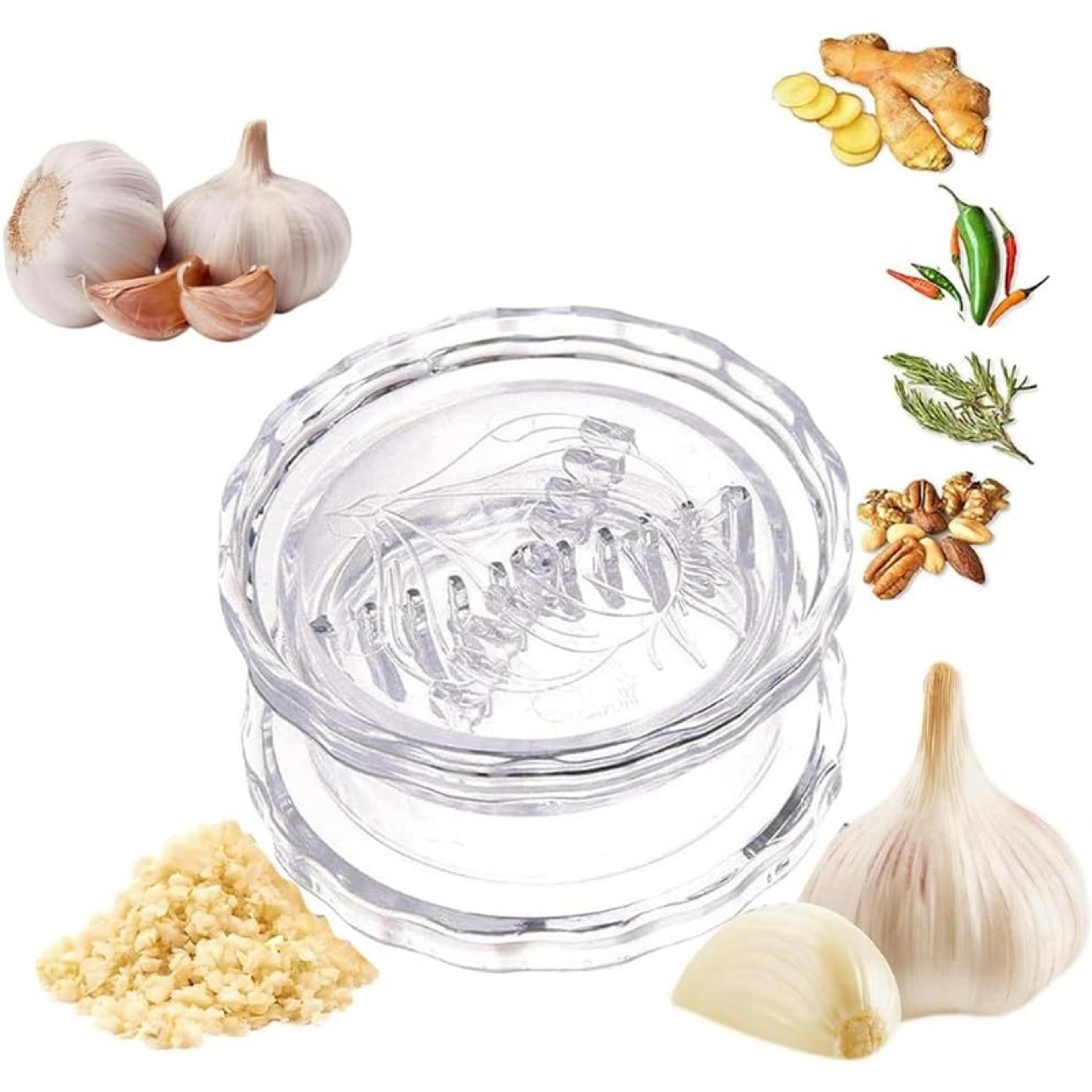 handheld garlic crusher press with twist grinder easy kitchen garlic mincer tool