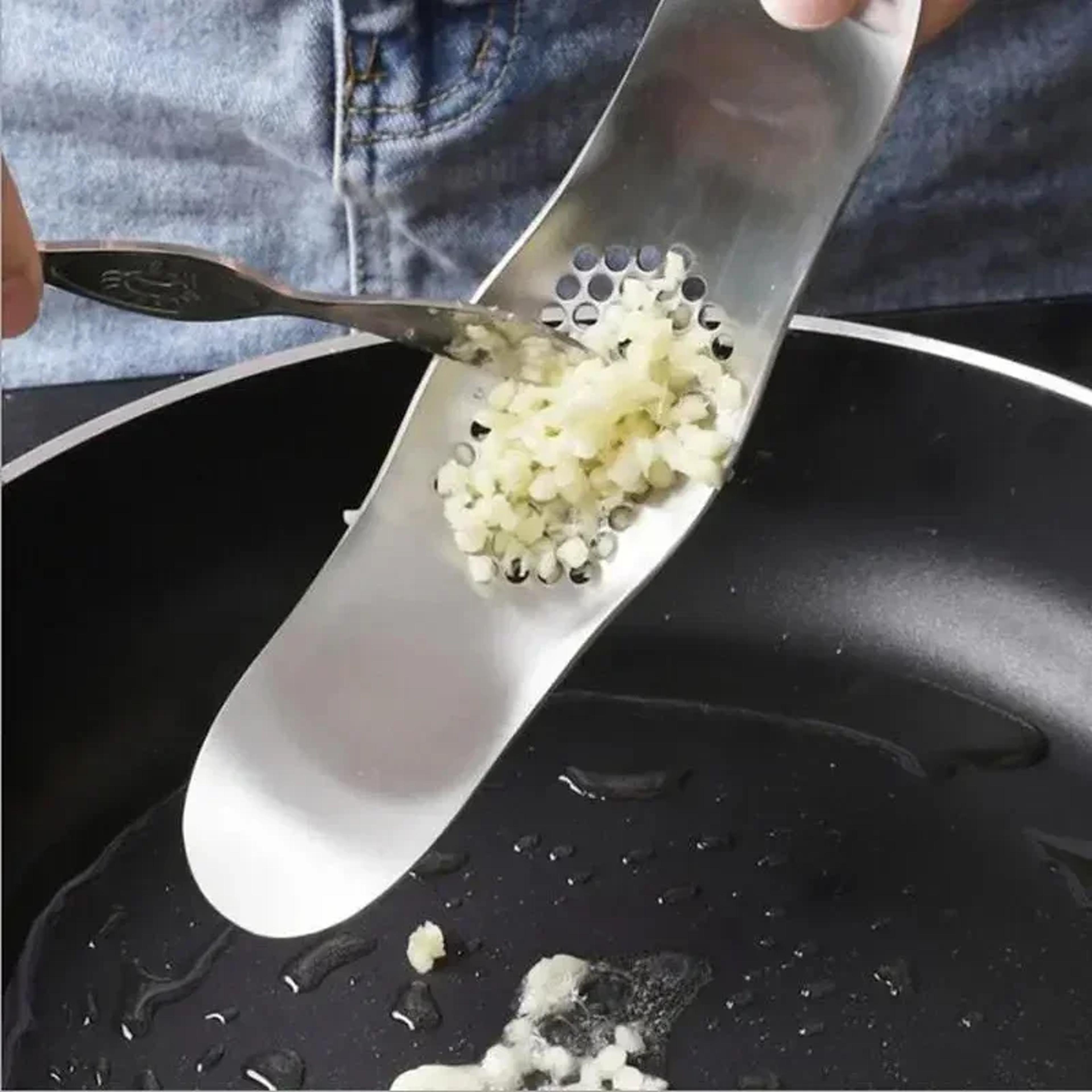 stainless steel garlic press manual garlic mincer crusher kitchen gadget