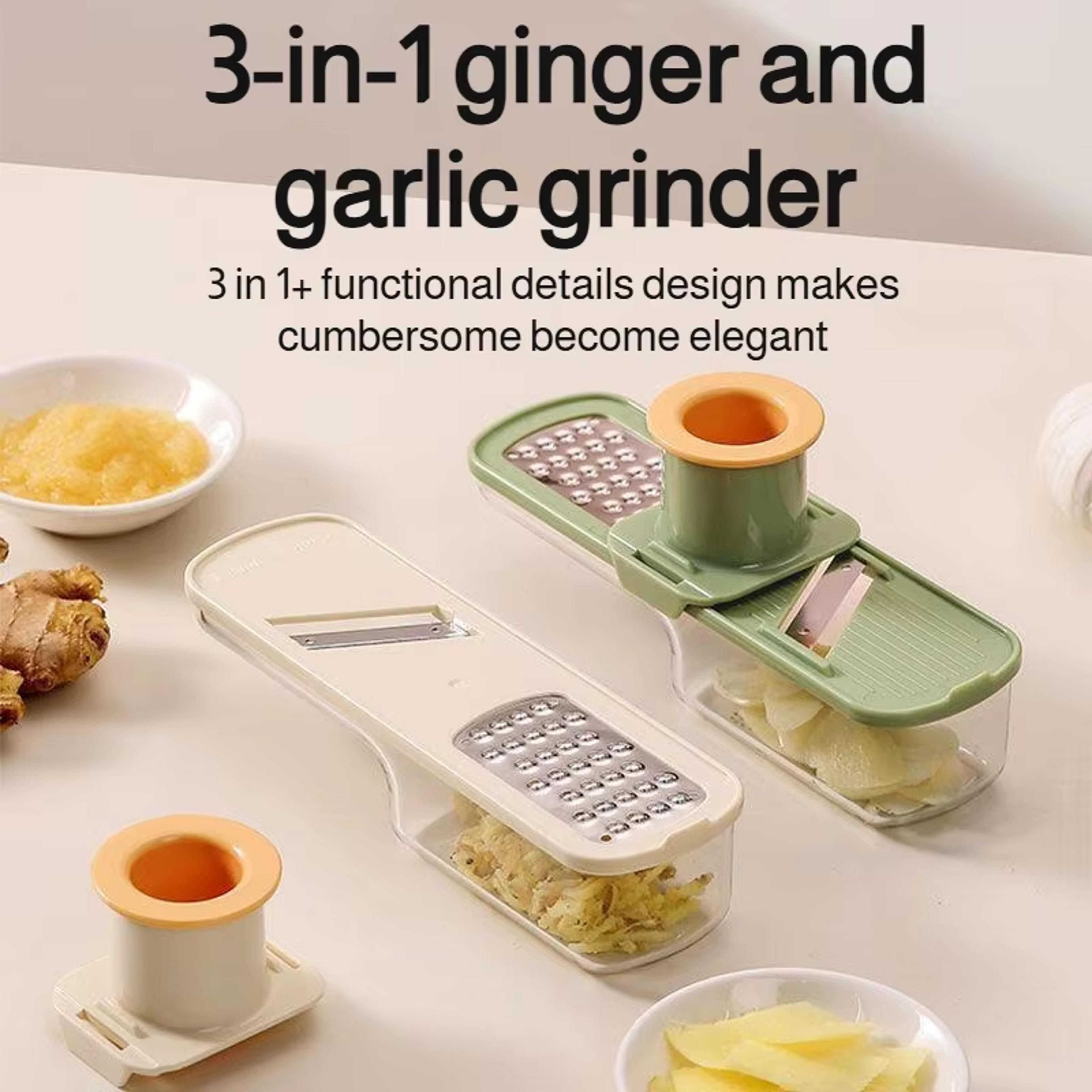 garlic grinder ginger grater kitchen slicer with container