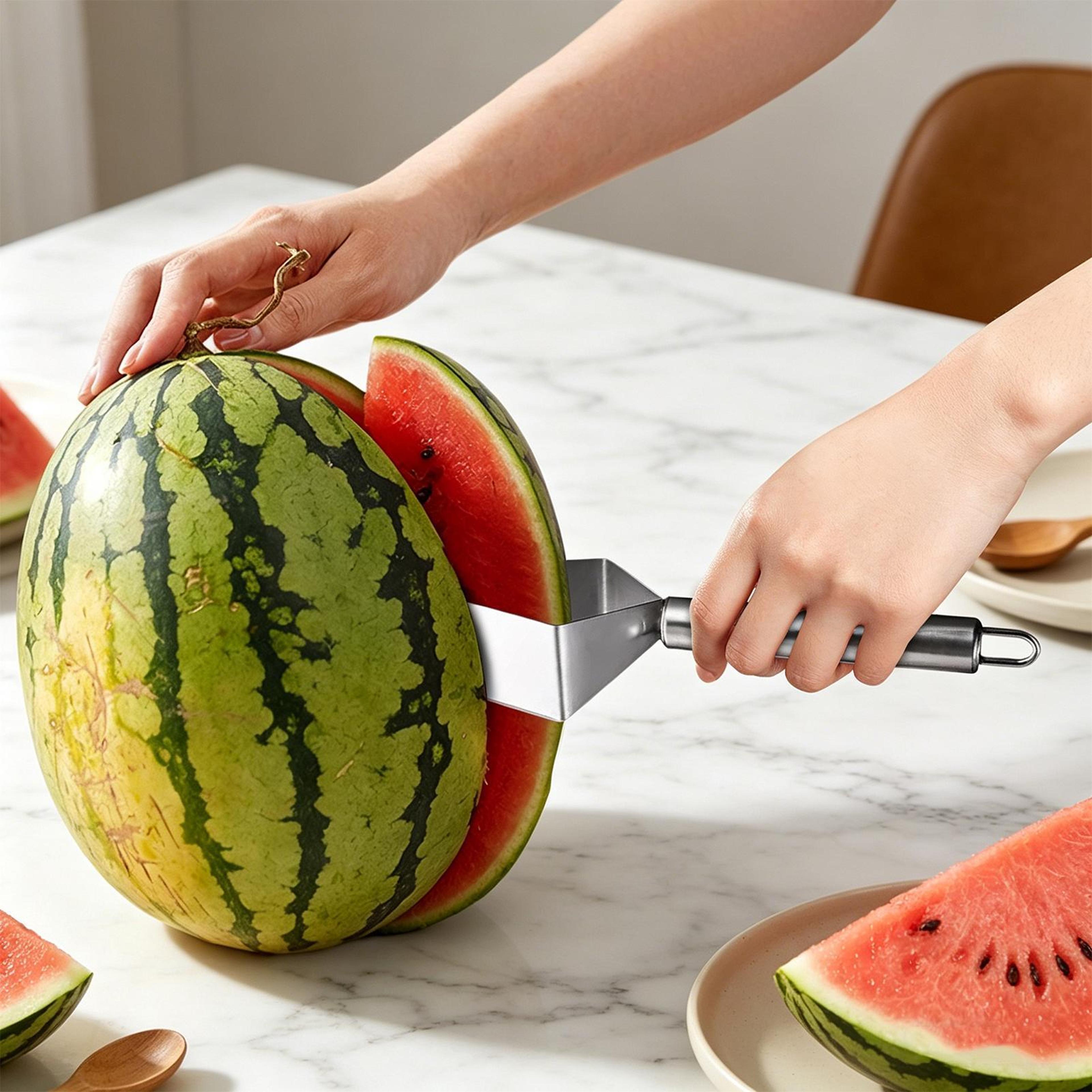 triangle watermelon slicer stainless steel fruit cutting tool kitchen gadget