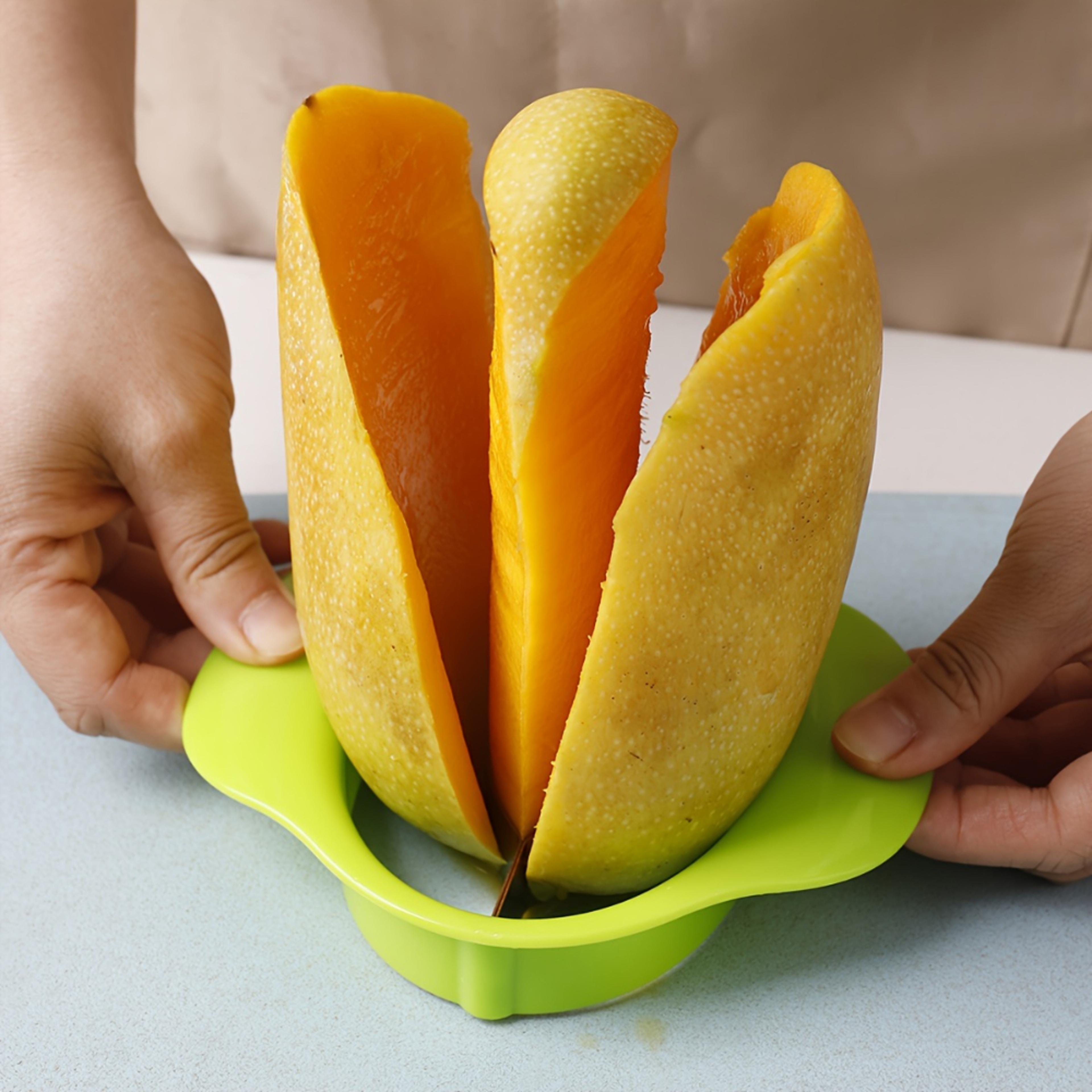 mango slicer fruit cutter tool with easy peel and core remover