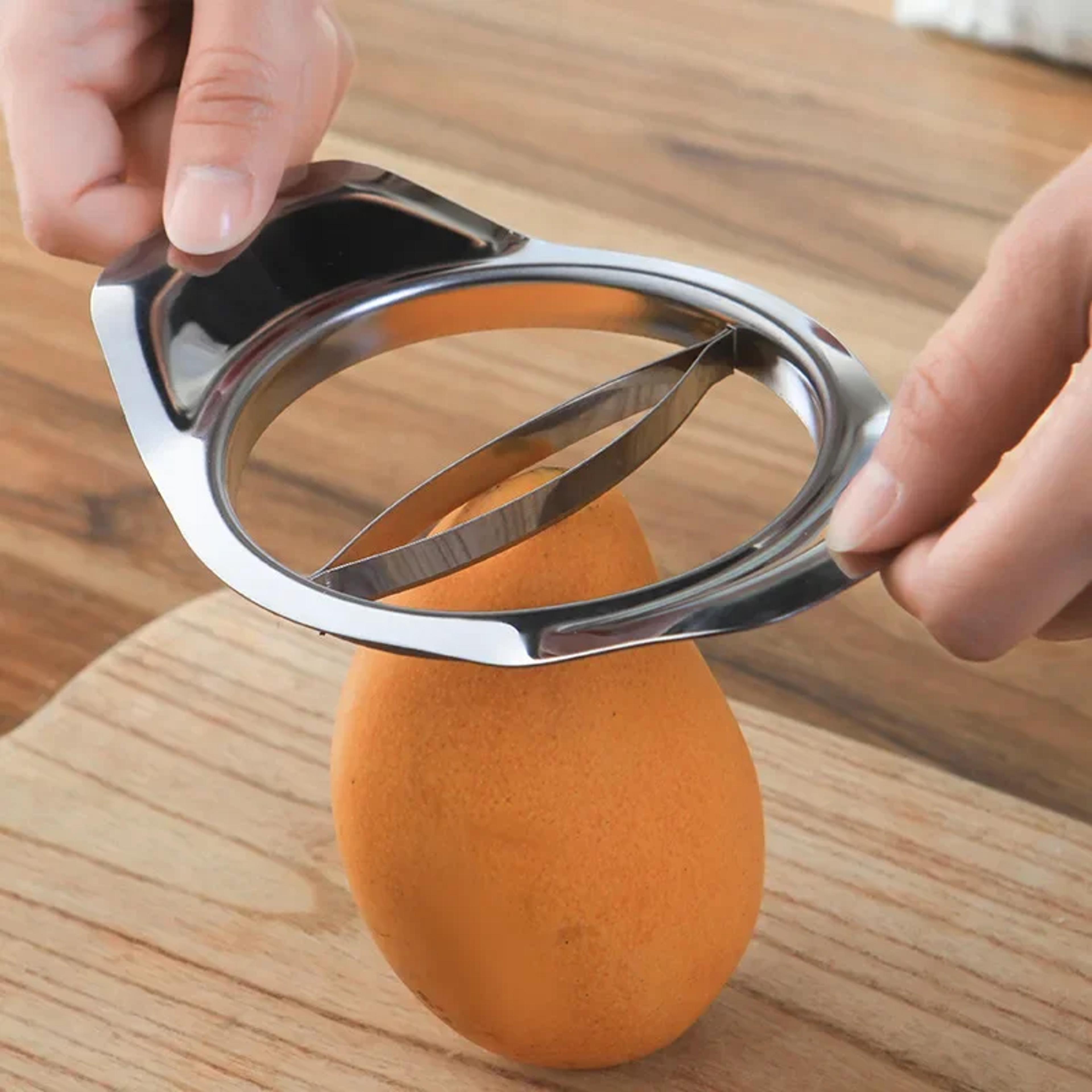stainless steel mango slicer fruit cutter tool for quick kitchen prep