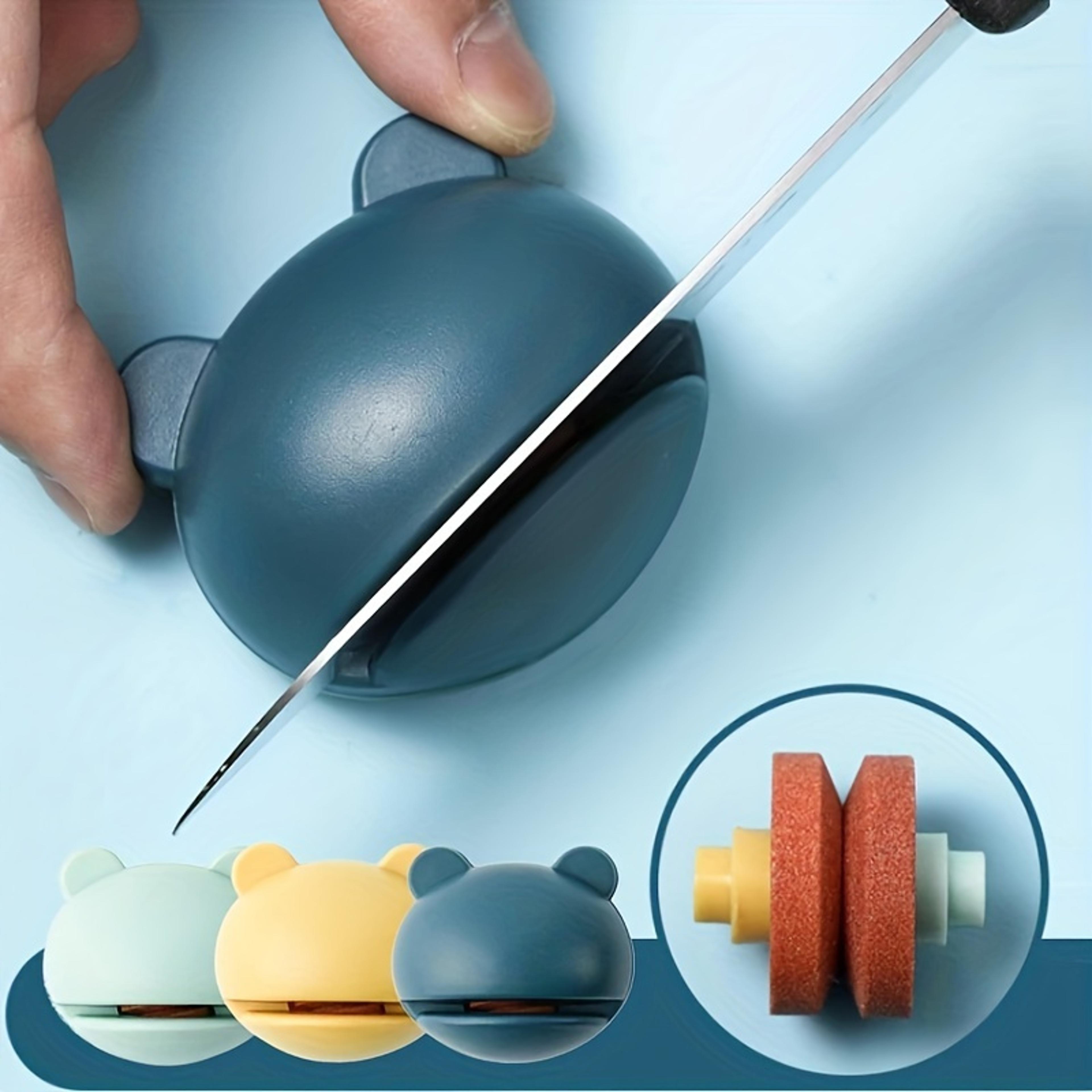 frog shape portable knife sharpener for kitchen blades scissors and outdoor use