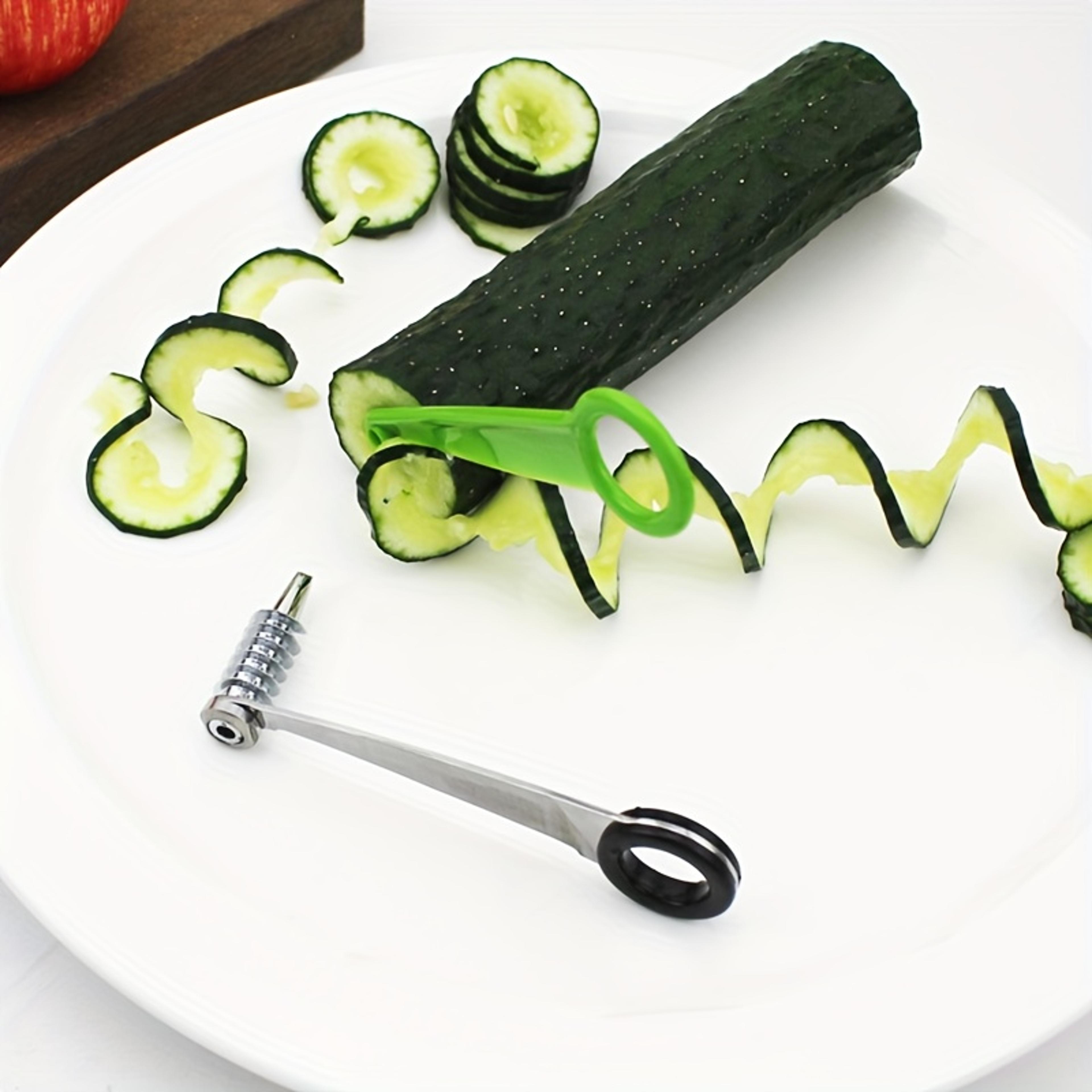 manual vegetable spiral cutter stainless steel potato slicer kitchen tool
