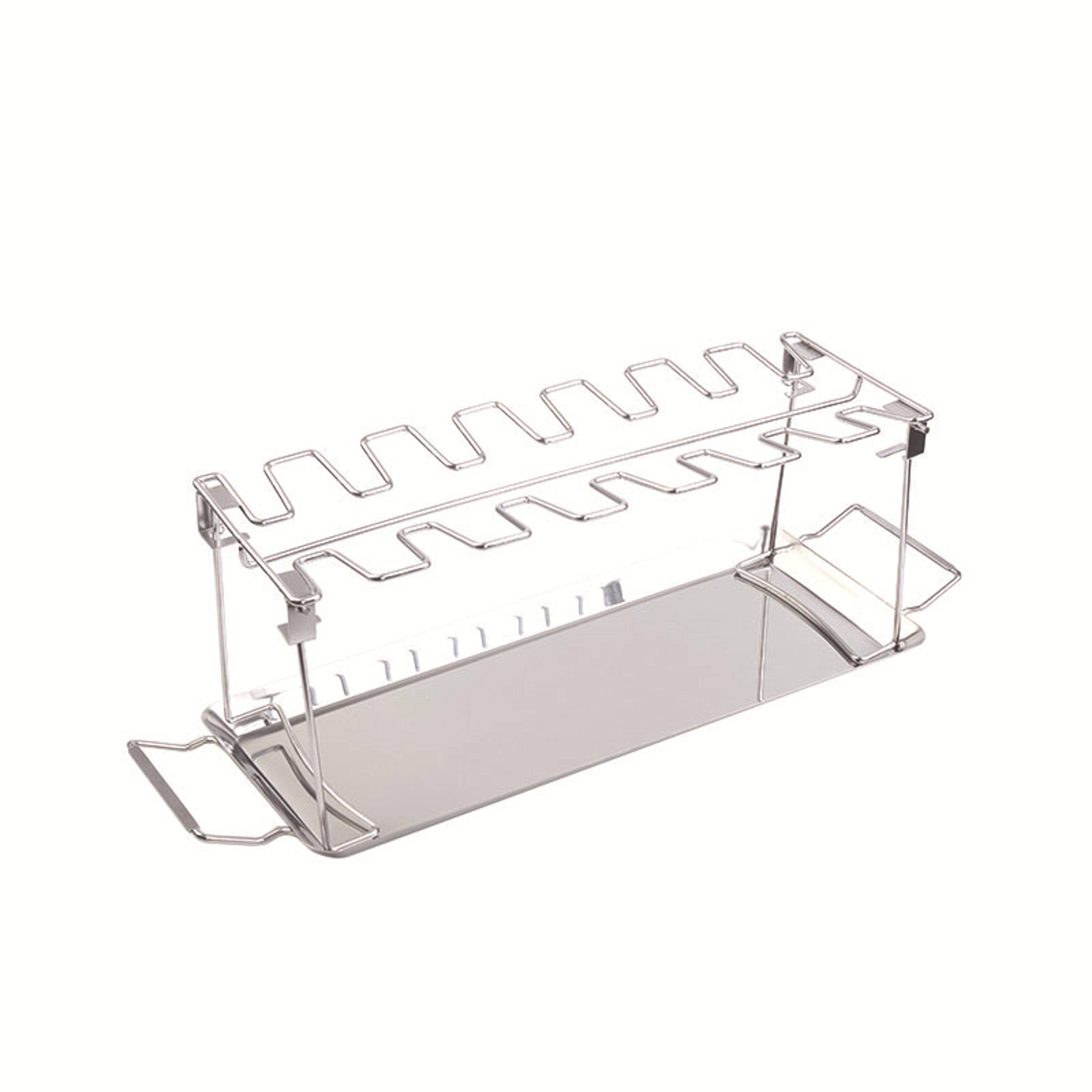 stainless steel chicken leg grill rack with folding bbq tray