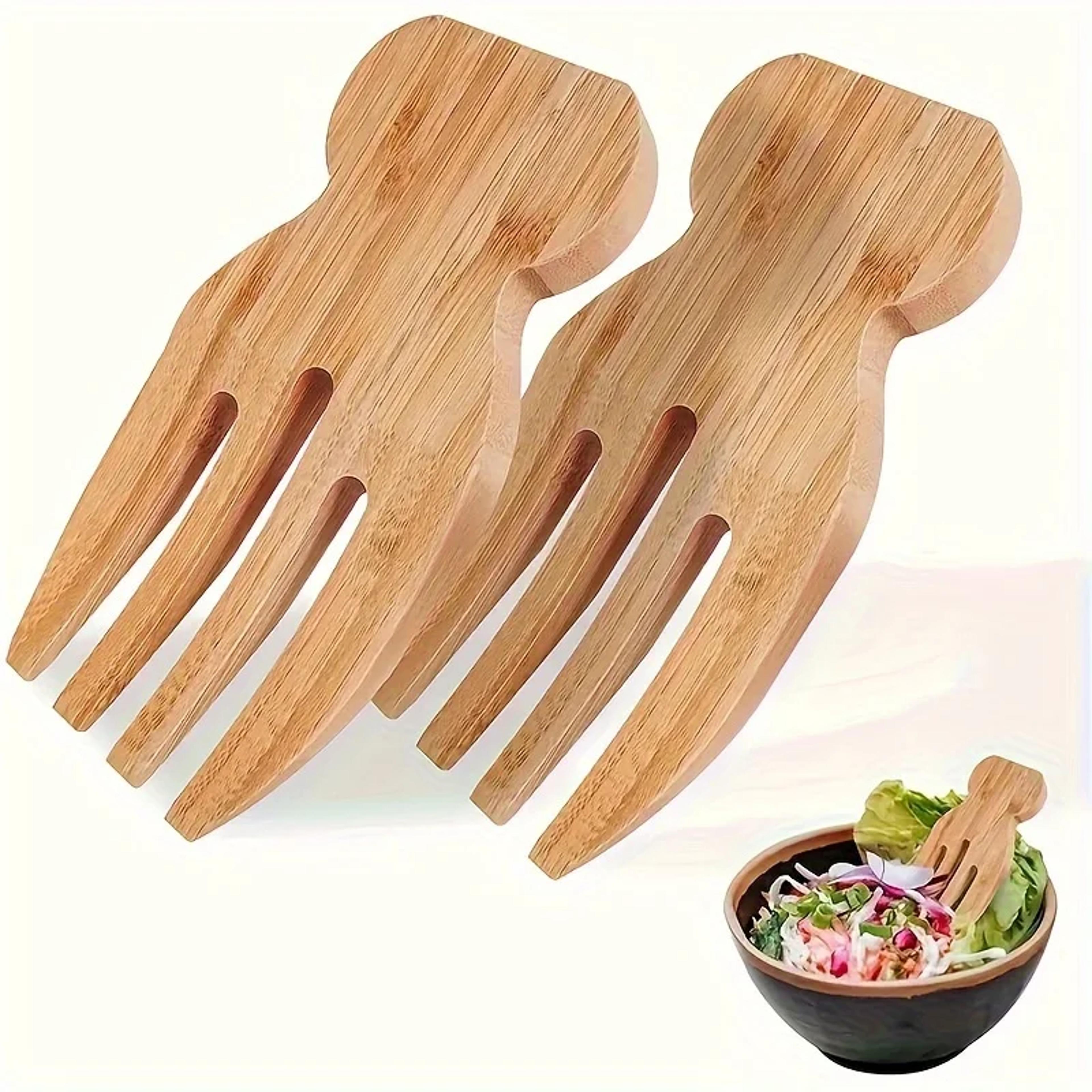 handcrafted wooden salad spoon set natural teak wood serving utensils