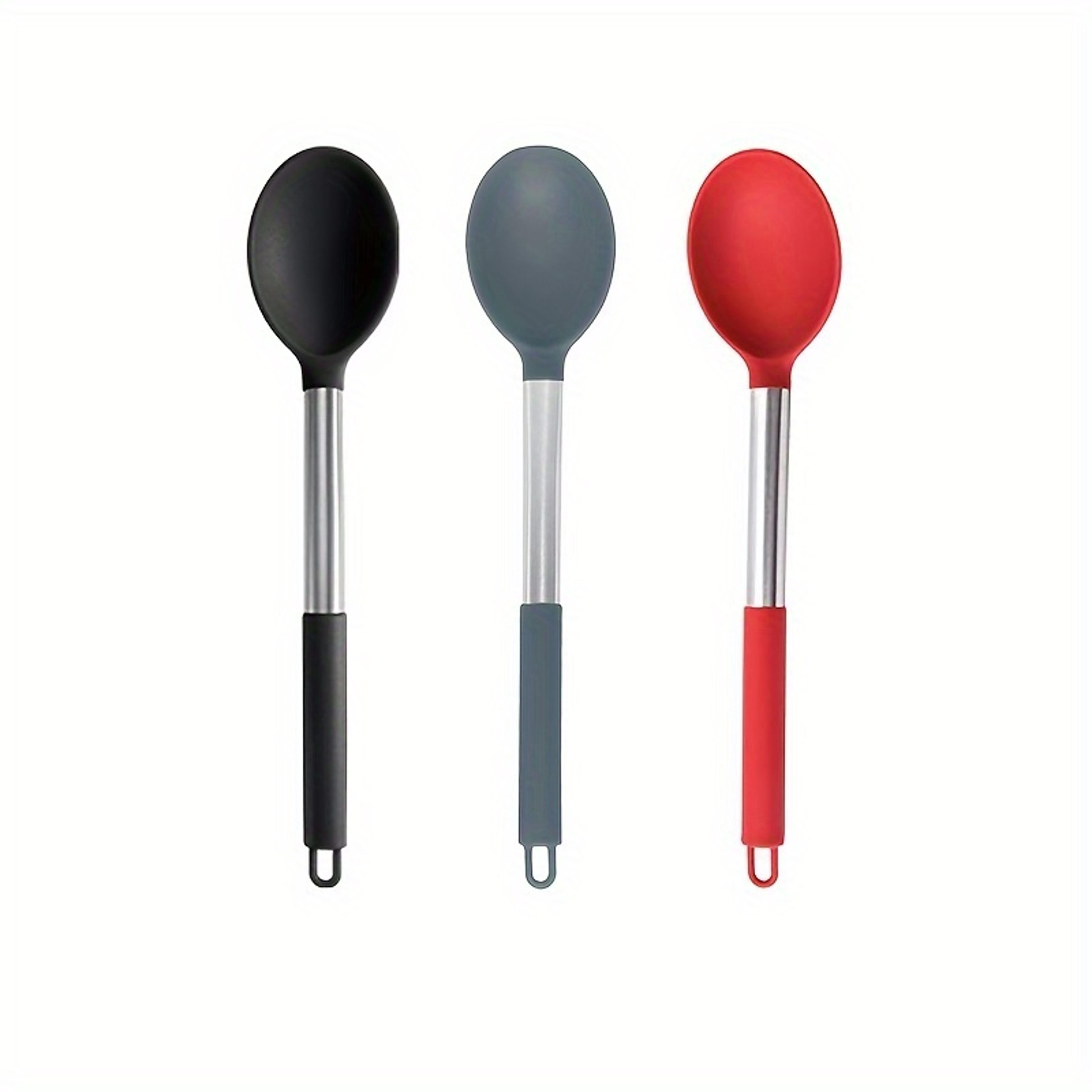 comfort grip silicone cooking spoon heat resistant kitchen utensil