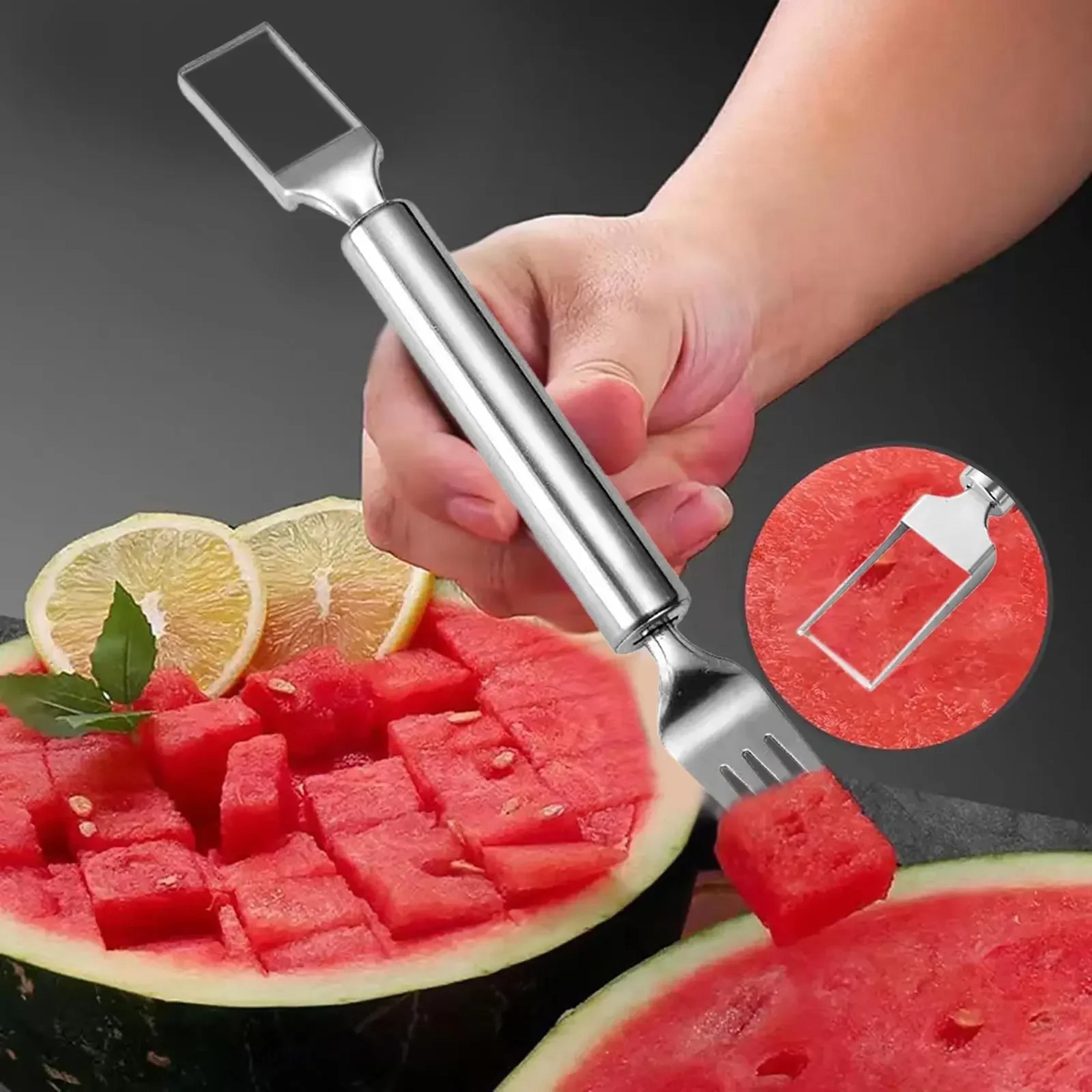 stainless steel watermelon slicer fork fruit cutter tool for kitchen