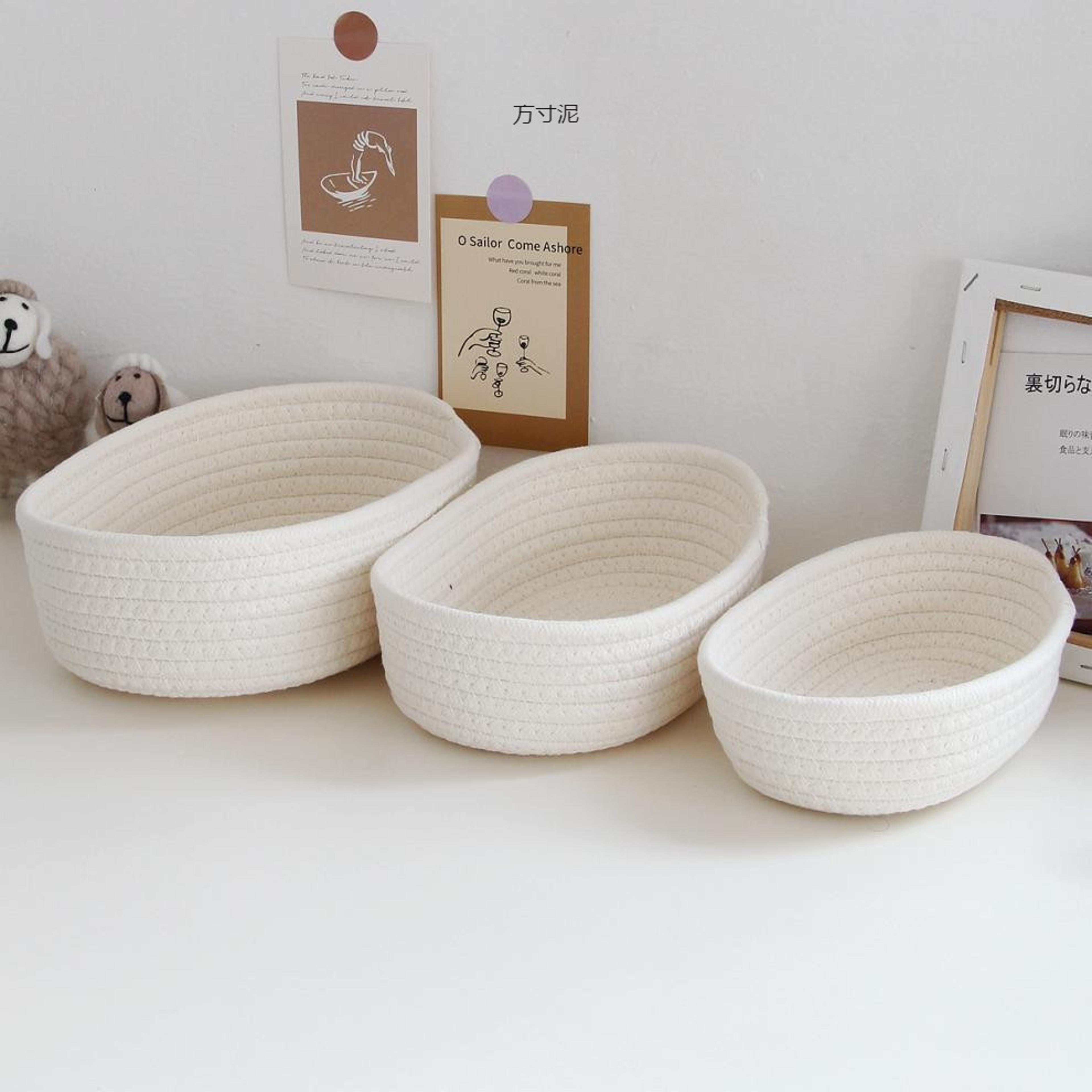 nordic cotton rope storage basket woven desktop organizer for keys cosmetics and small items