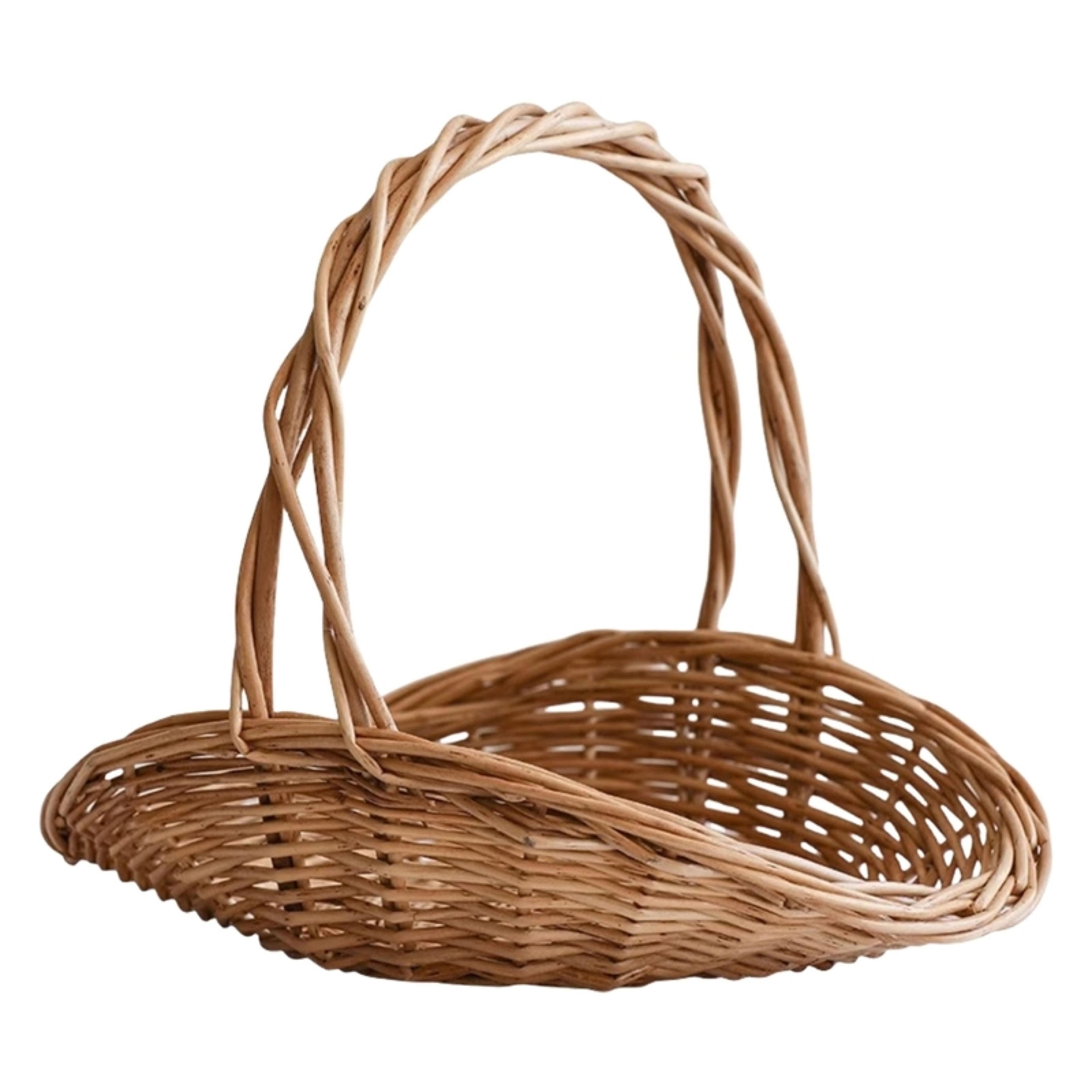 handmade wicker flower basket handheld wedding floral basket rustic garden decor