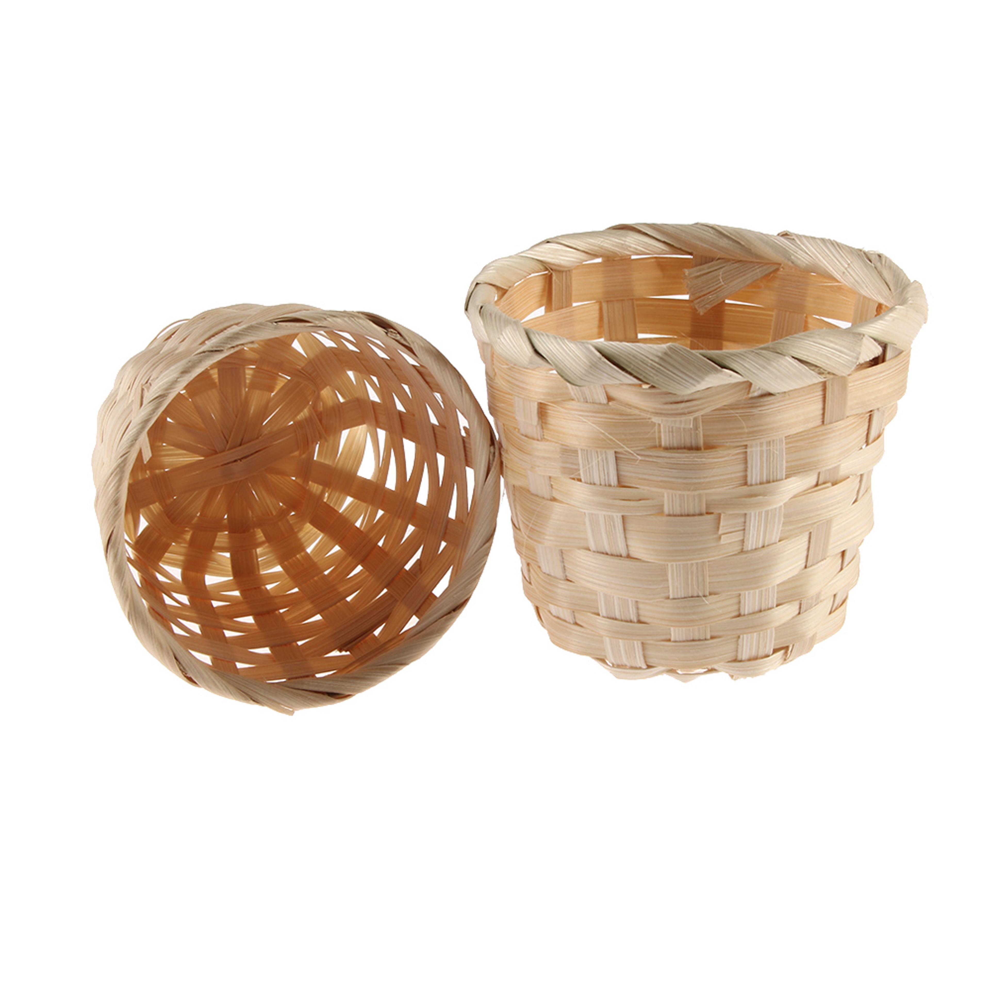 bamboo storage basket desktop organizer rattan wicker home decor basket