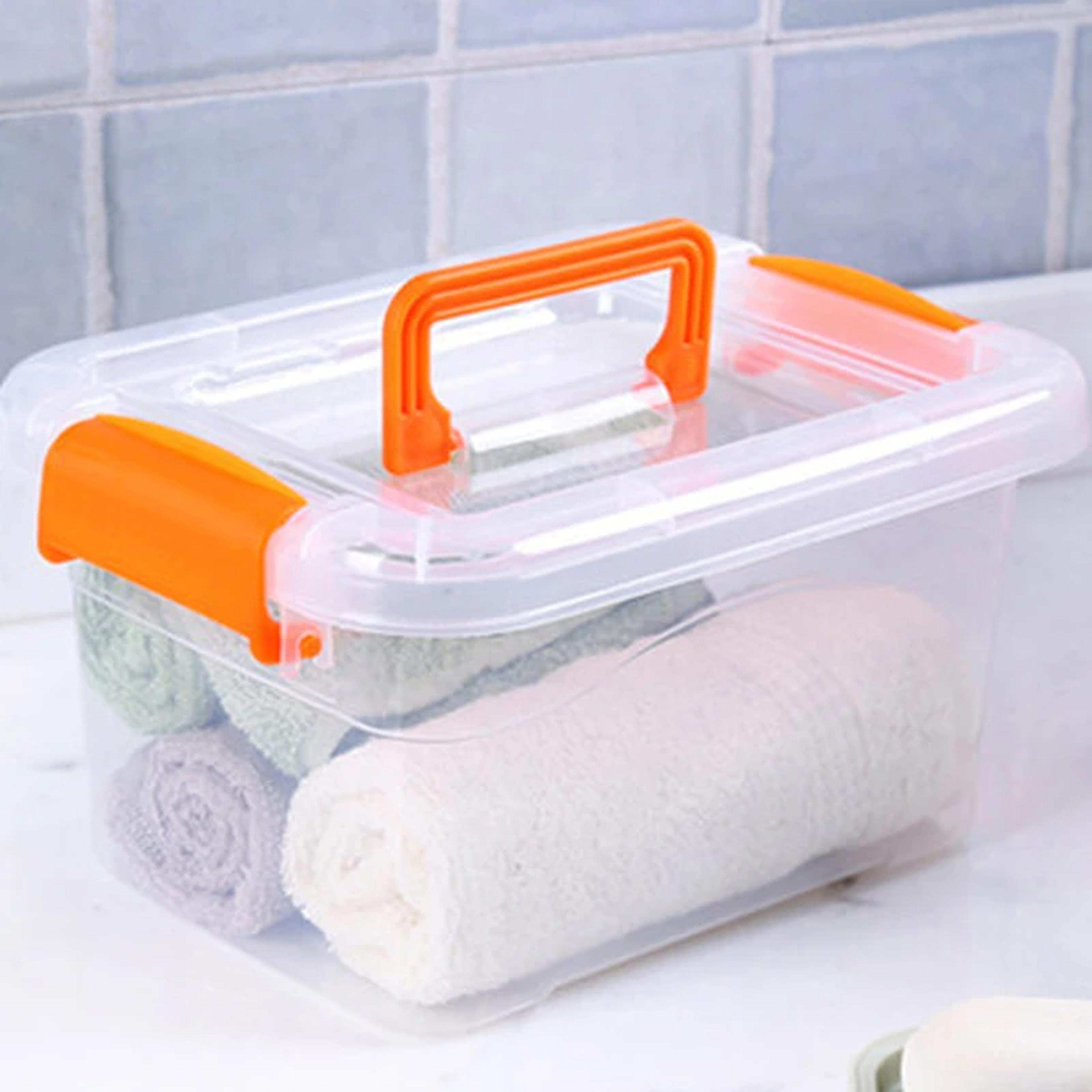 transparent storage box portable storage organizer for toys clothes snacks and home organization