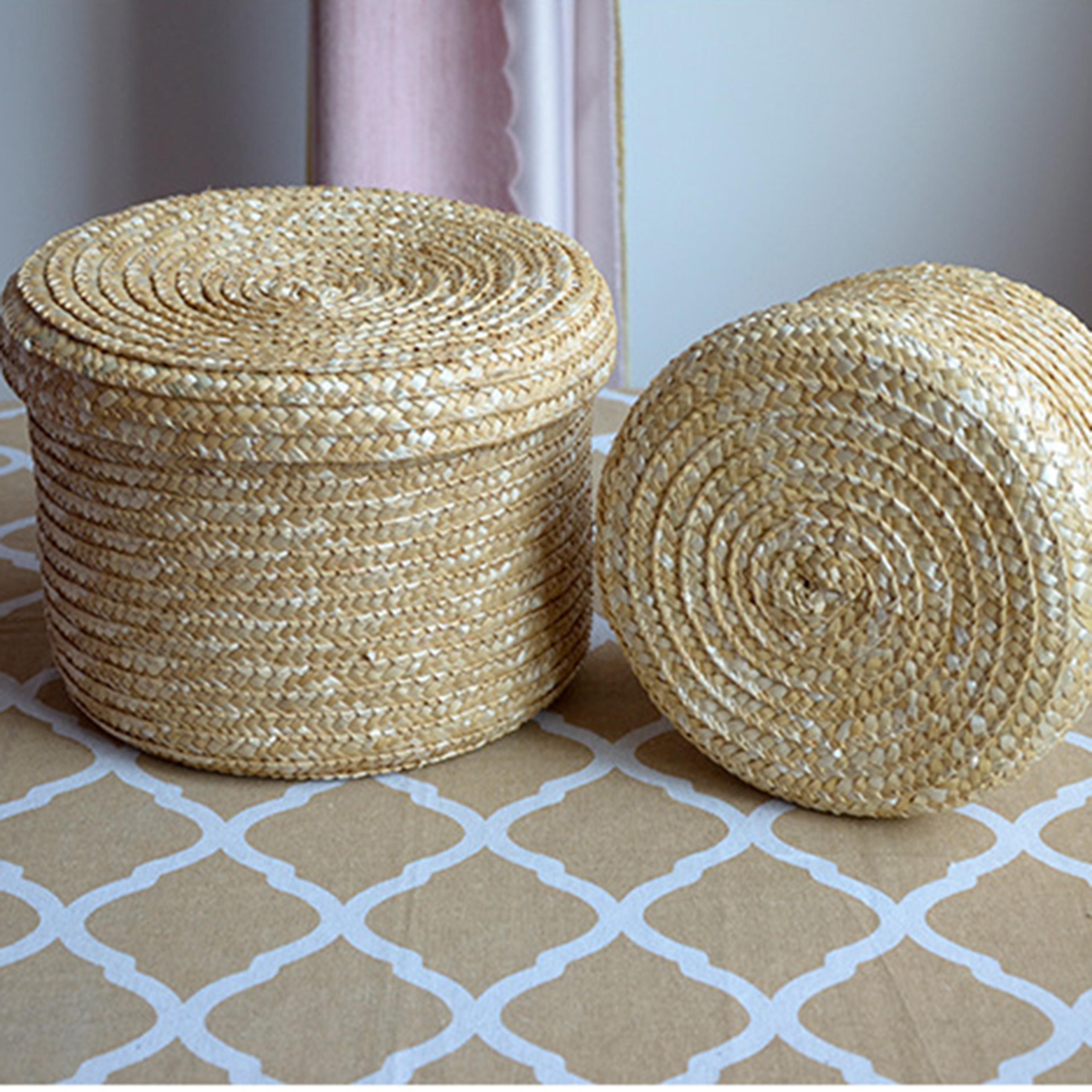 natural seagrass storage basket laundry hamper toy organizer for home