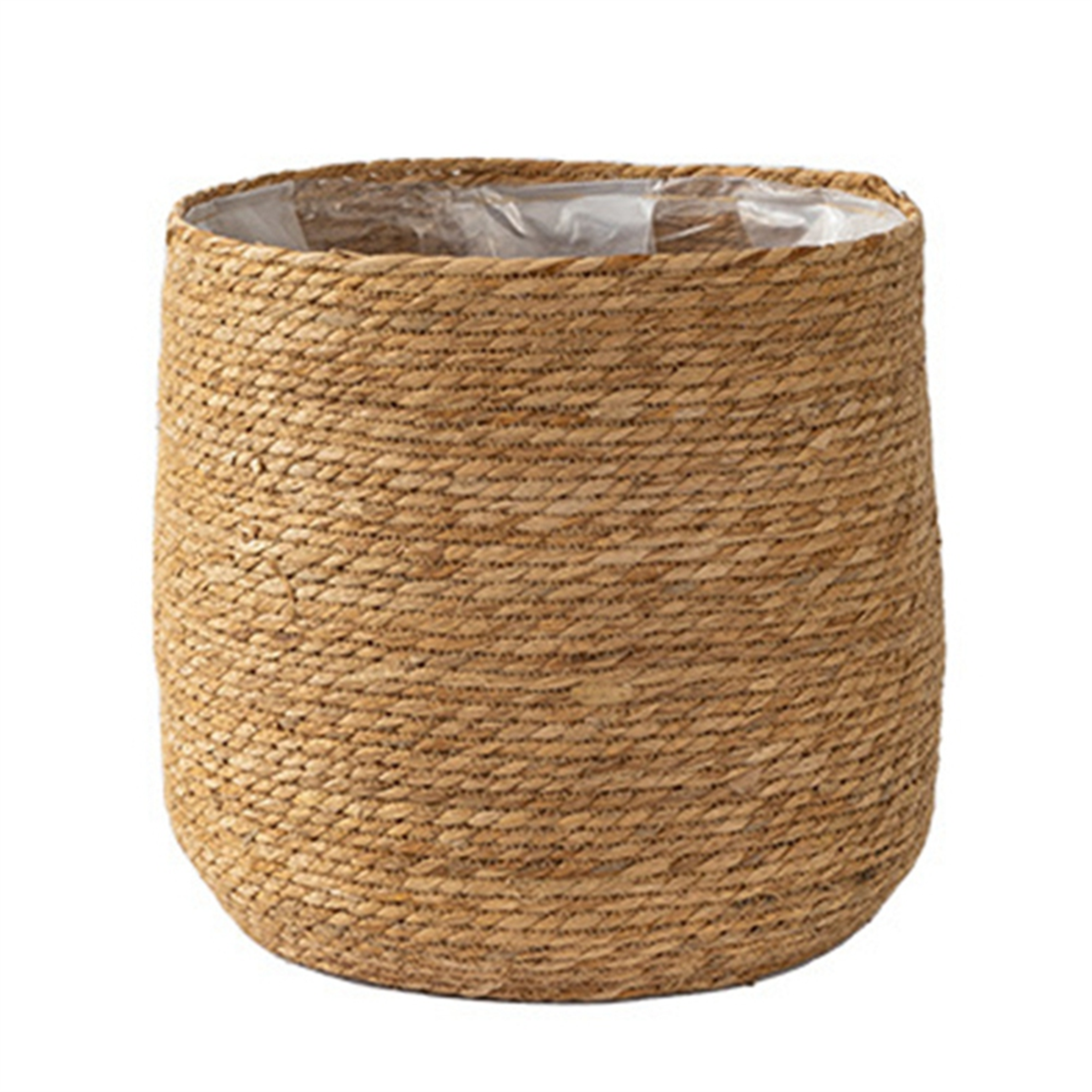 natural seagrass plant basket woven boho plant pot cover with liner for indoor decor